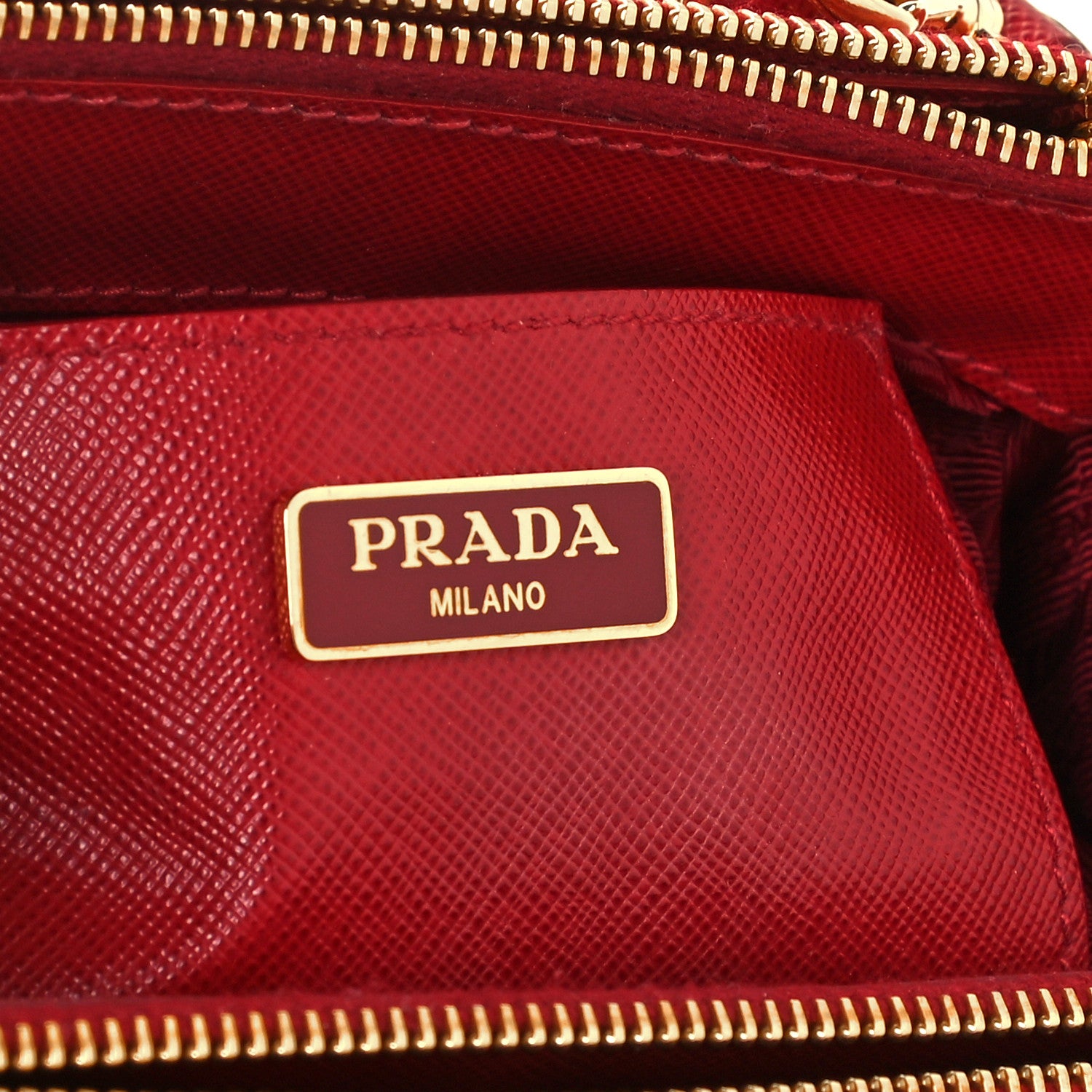 Prada Saffiano Lux Micro Galleria Double Zip Tote Fuoco 6 of 12