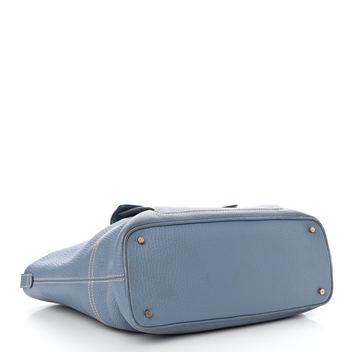 Grained Calfskin Globe Shoulder Bag Sky Blue
