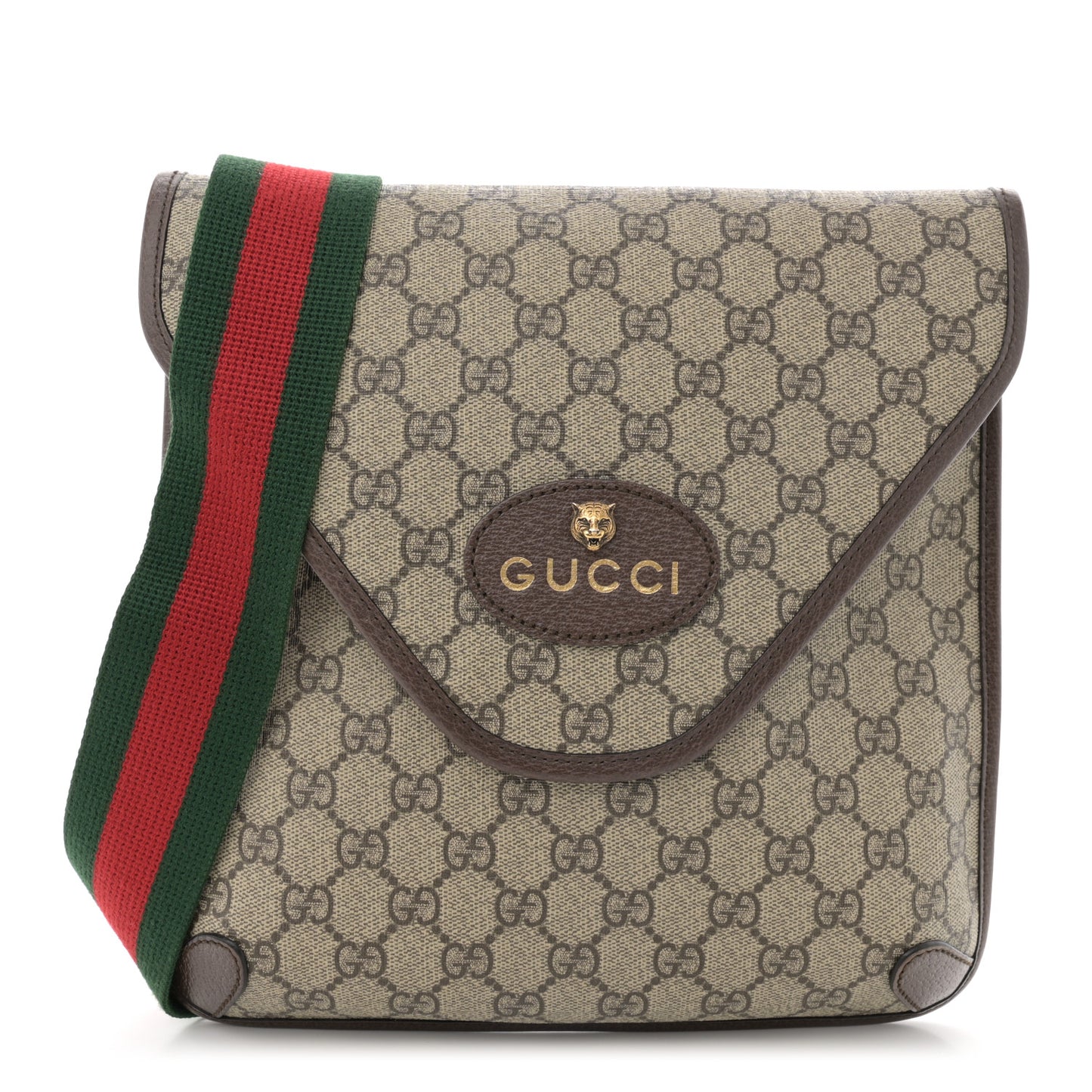GG Supreme Monogram Web Medium Neo Vintage Flap Messenger Bag Beige New Acero