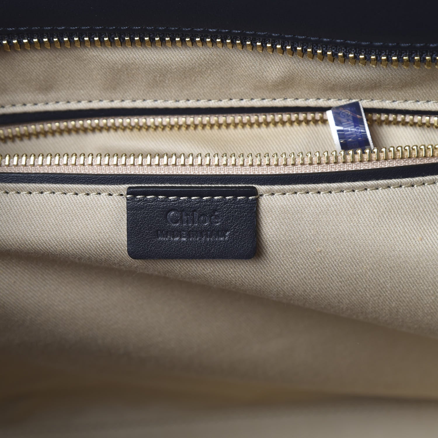 Chloe Smooth Calfskin Little Horses Embroidered Tao Zipped Tote Full Blue 5 of 10