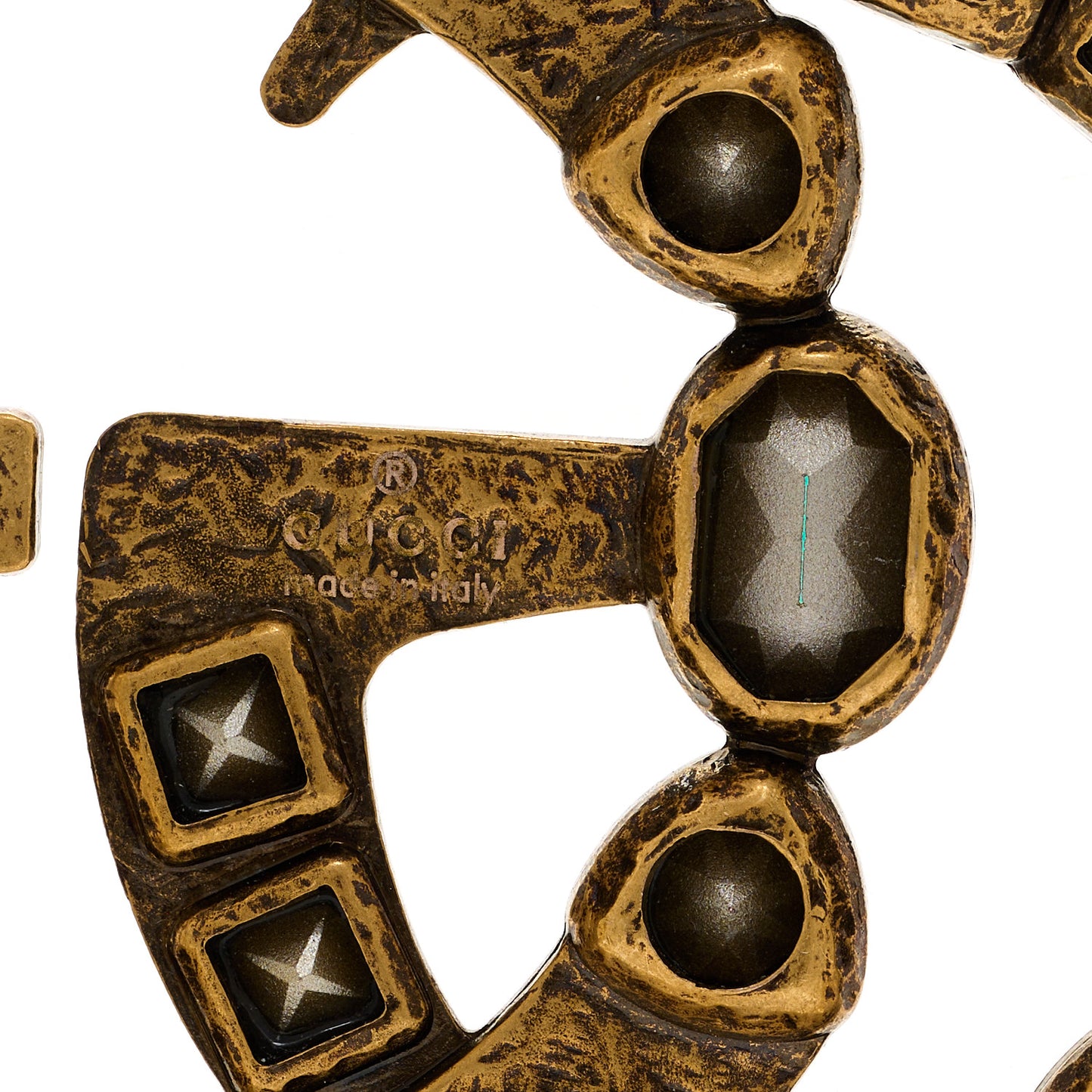 Crystal Pearl Double G Necklace Aged Gold Multicolor