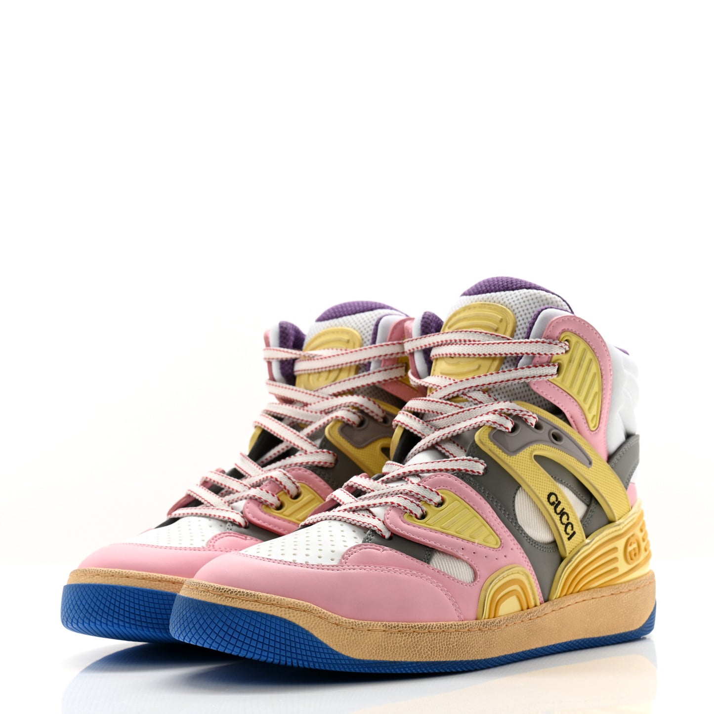 Demetra Womens Basket High Top Sneakers 37.5 Pink Purple White