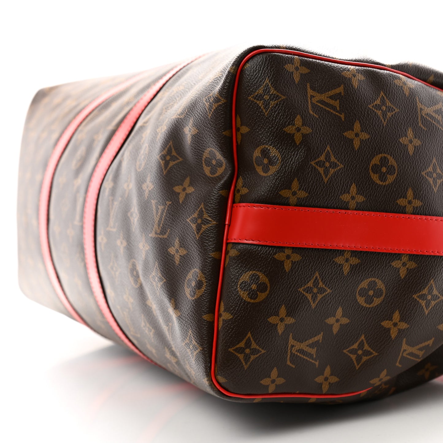 Calfskin Monogram Keepall Bandouliere 50 Coquelicot