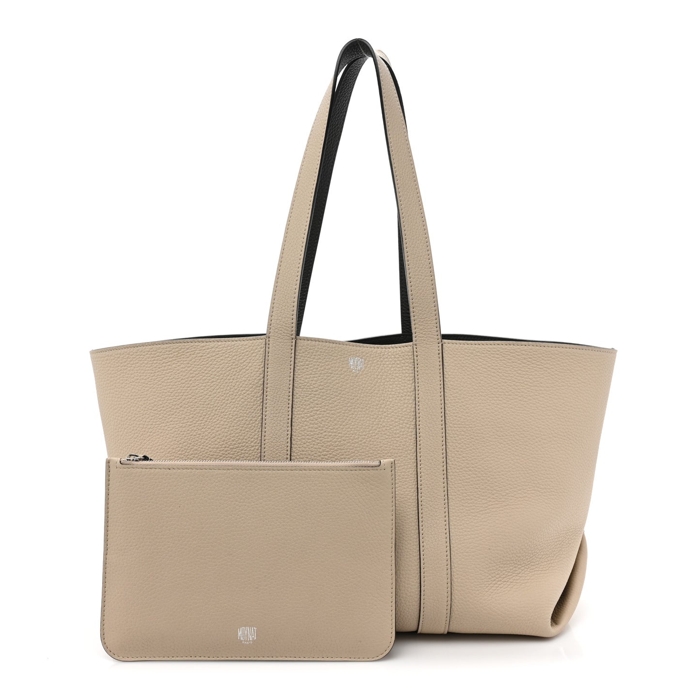 Taurillon Gex Calfskin Duo Reversible Tote Greige Zinc