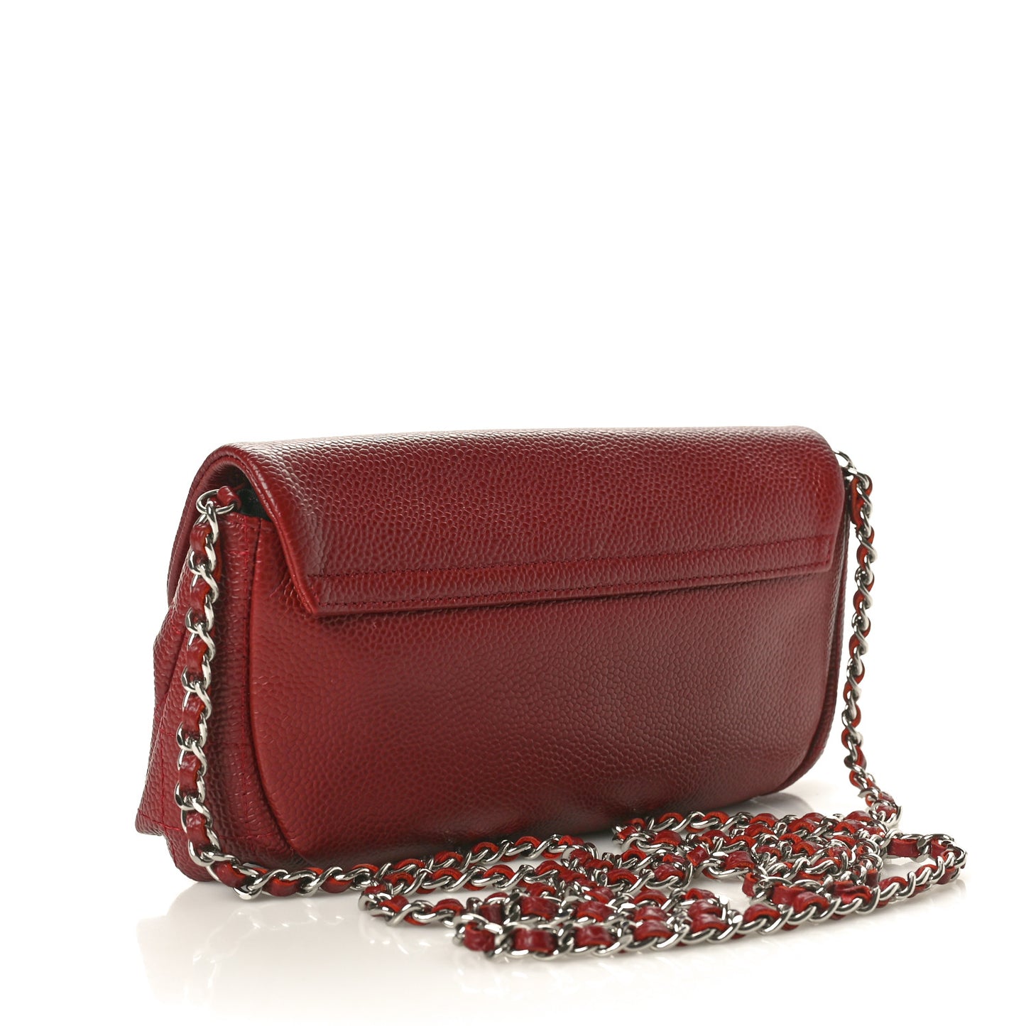 Caviar Half Moon Wallet On Chain WOC Dark Red