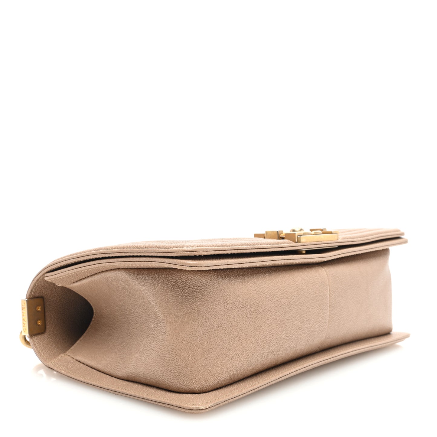 Caviar Quilted Medium Boy Flap Beige