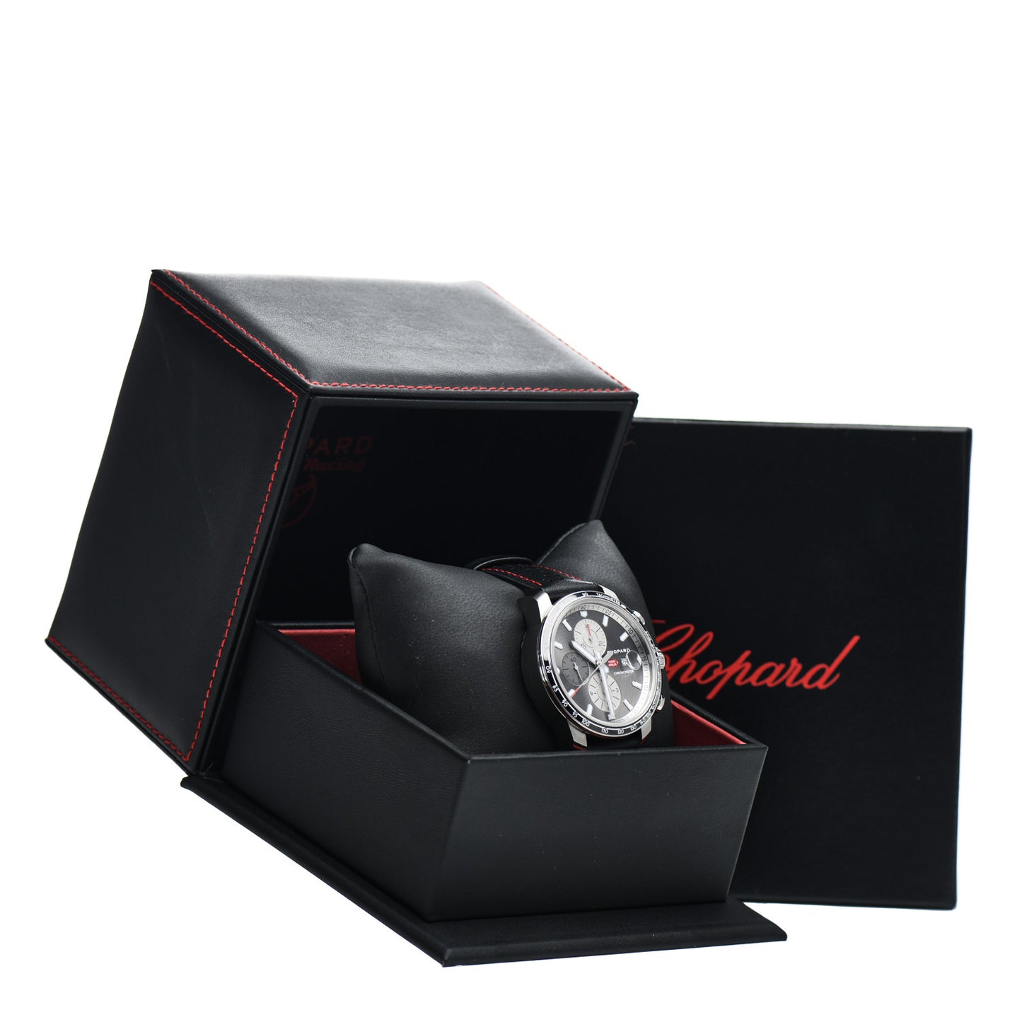 Stainless Steel Rubber 42mm Mille Miglia Race Edition Chronograph Automatic Watch Black