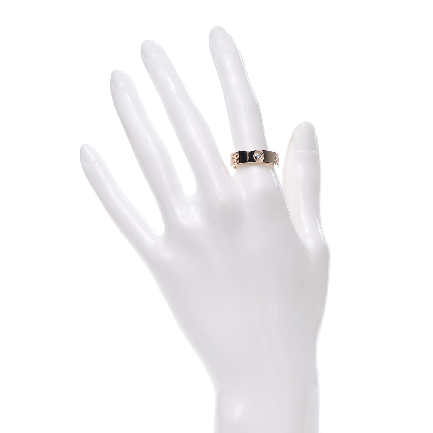 18K Pink Gold 3 Diamond 5.5mm LOVE Ring 54 6.75