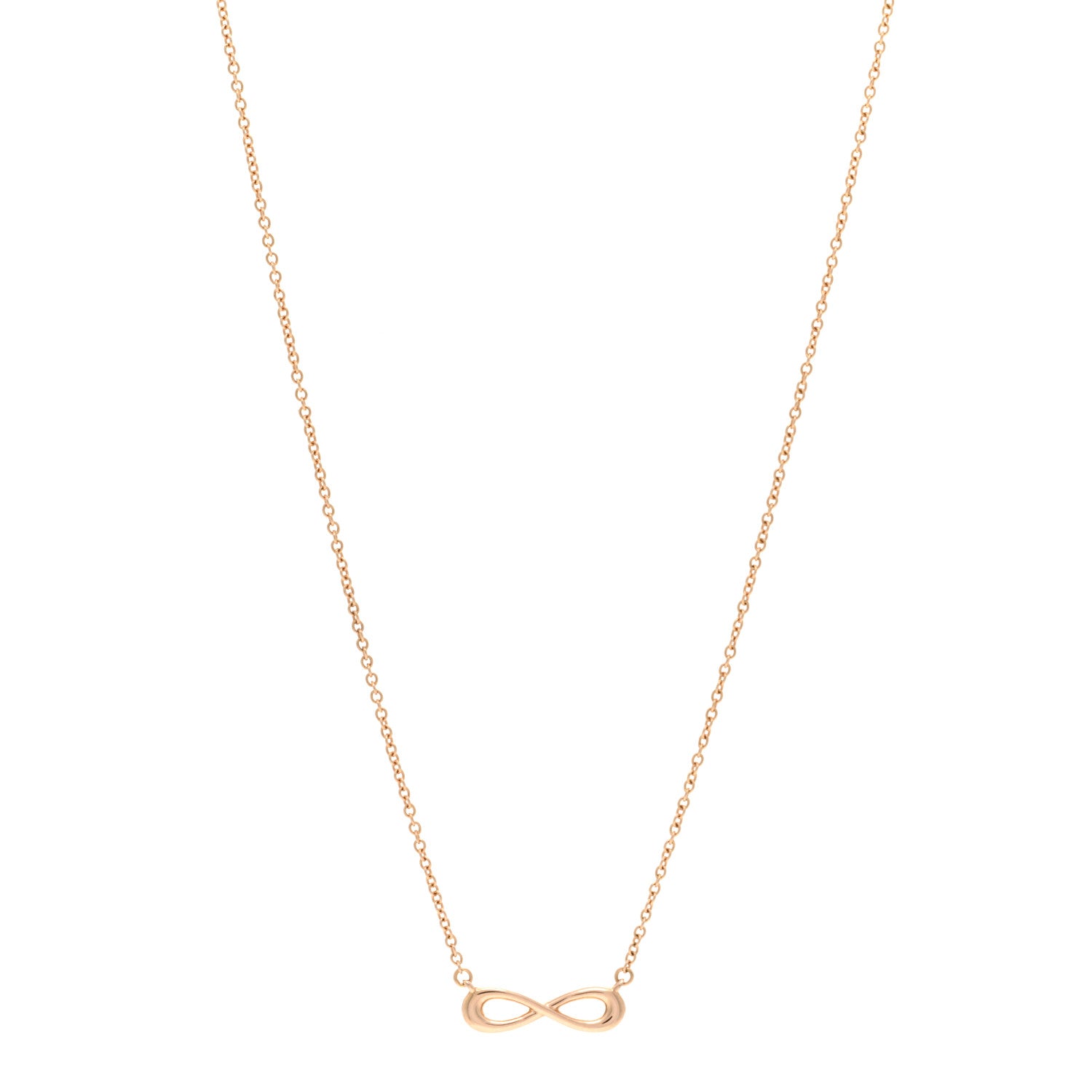Tiffany 18K Rose Gold Infinity Pendant Necklace 1 of 4
