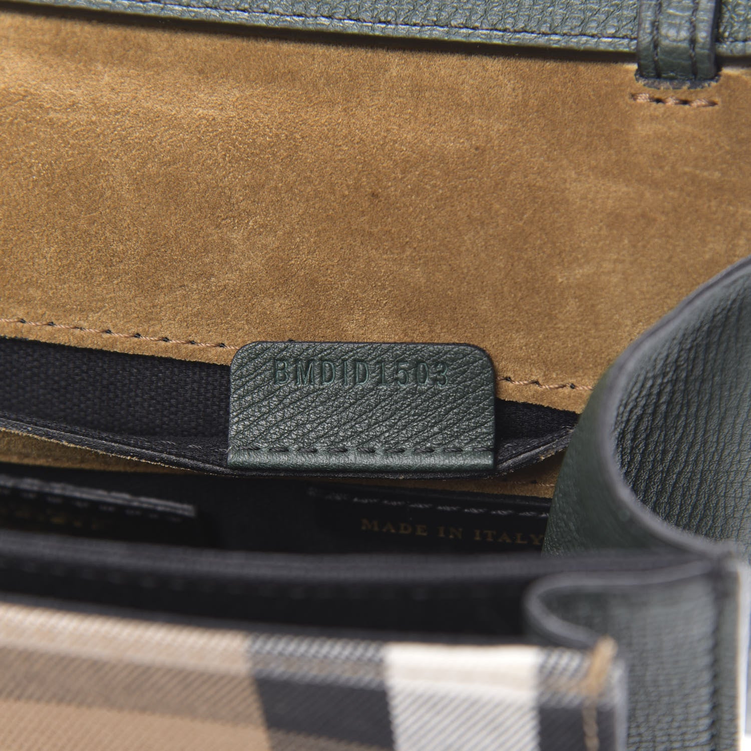 Burberry Derby Calfskin House Check Small Macken Crossbody Bag Dark Bottle Green 7 of 10