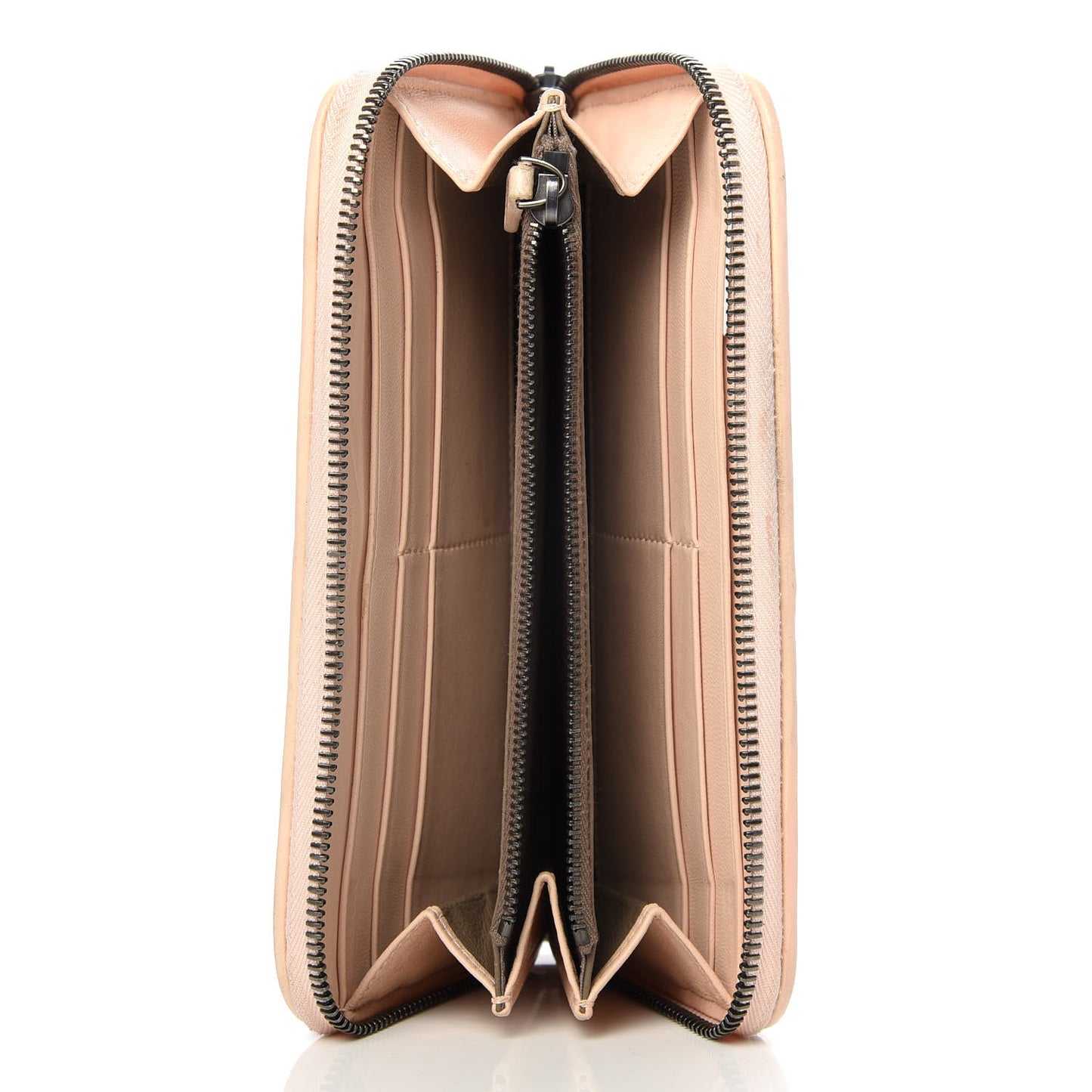 Nappa Intrecciato Zip Around Wallet Flamingo