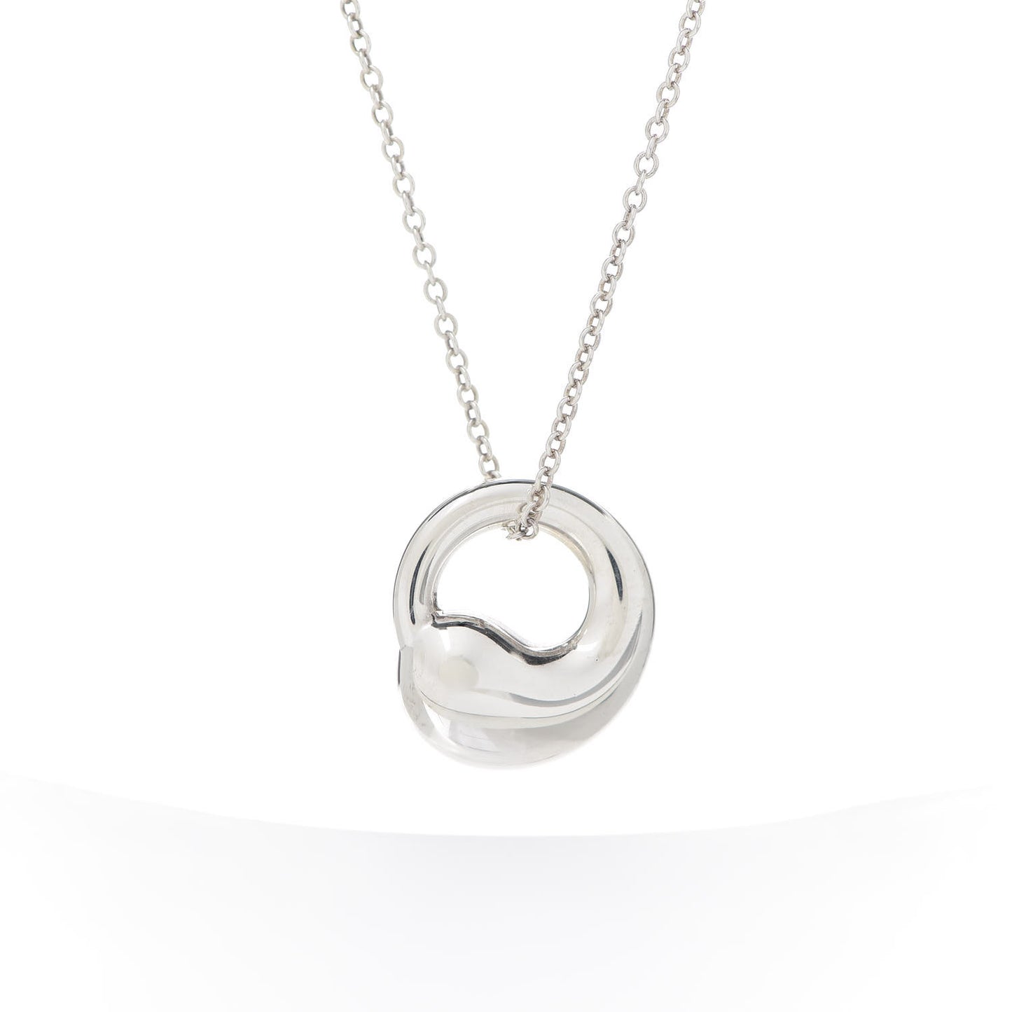 Sterling Silver 12mm Elsa Peretti Eternal Circle Pendant Necklace