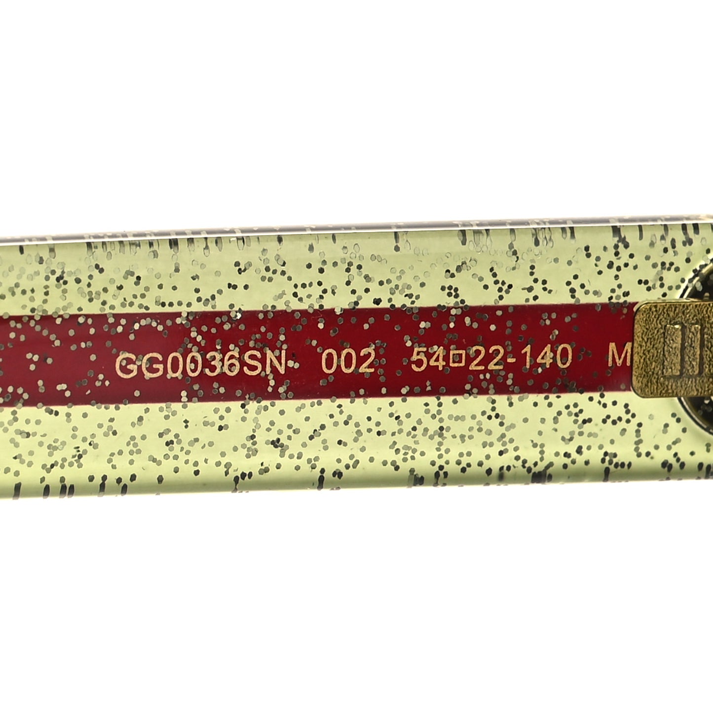 Acetate Square Frame Web Glitter Sunglasses GG0036S Black Green