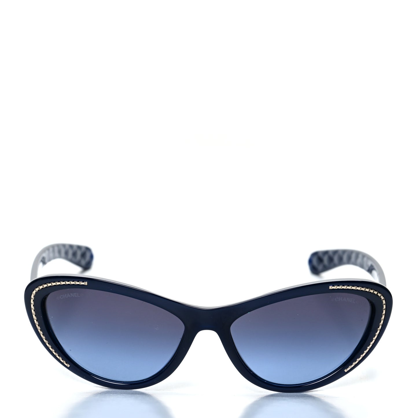Acetate Crystal Quilted Cat Eye Sunglasses 6039 Blue