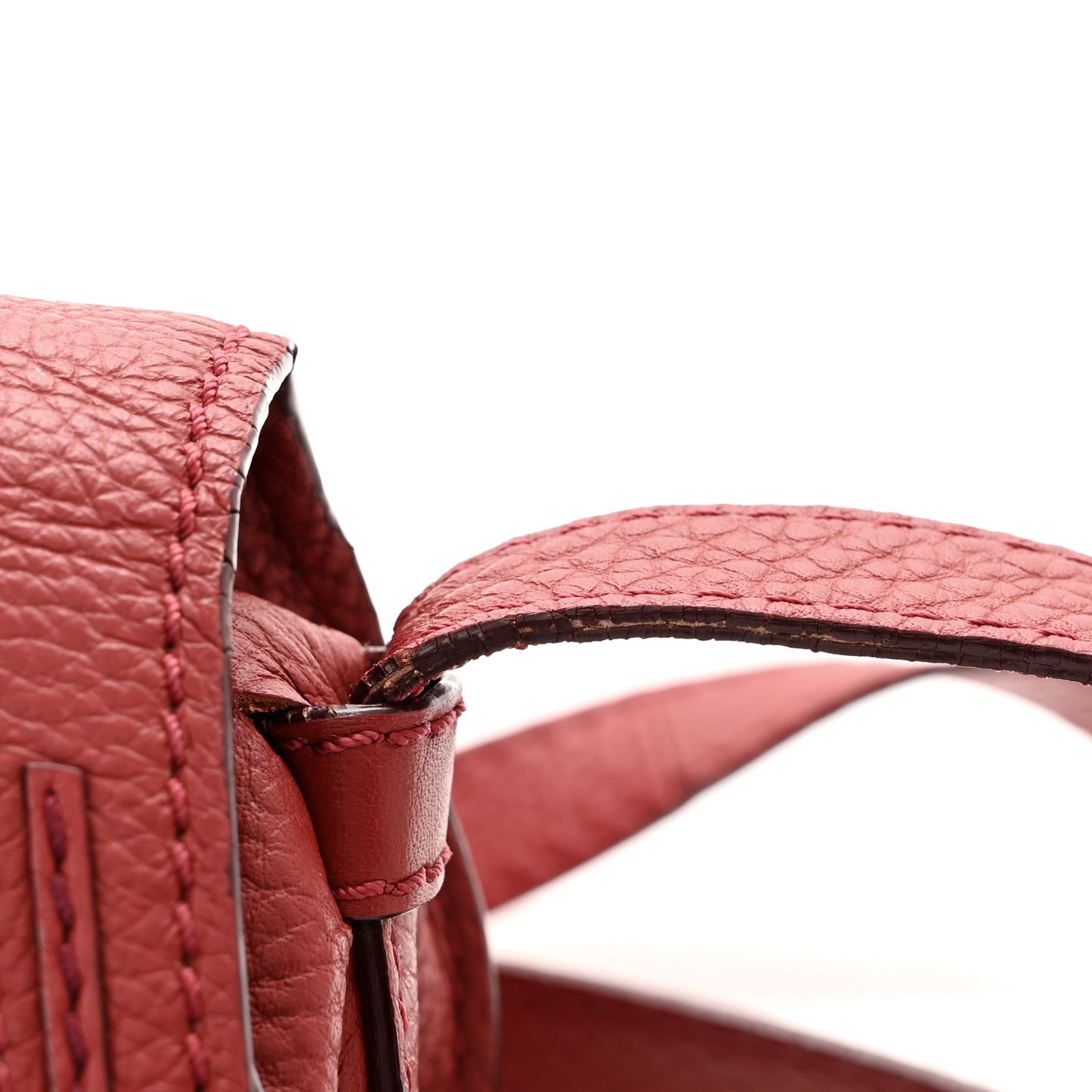 Grained Calfskin Small Marcie Saddle Bag Sienna Red