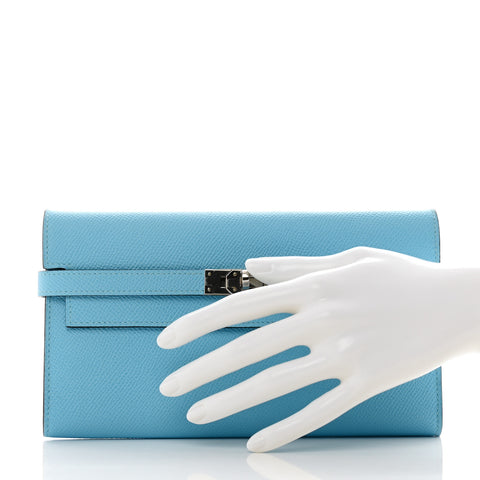 Epsom Kelly Longue Wallet Celeste