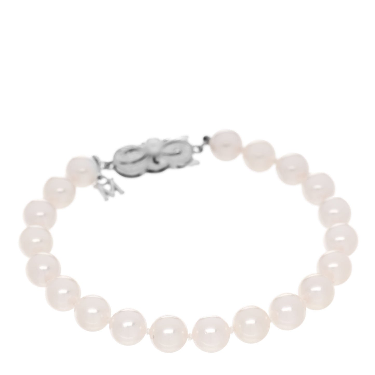 18K White Gold Akoya Cultured Pearl 6.5-7mm Strand Bracelet