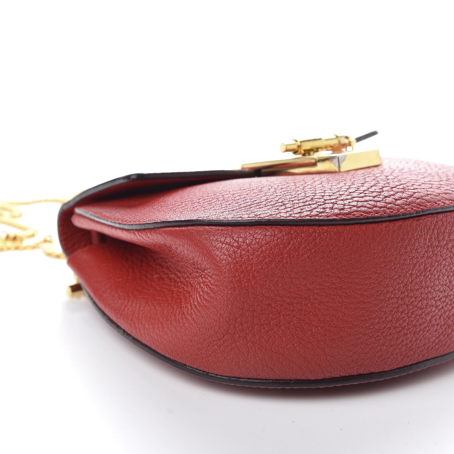 Chloe Grained Lambskin Mini Drew Shoulder Bag Plaid Red 7 of 11