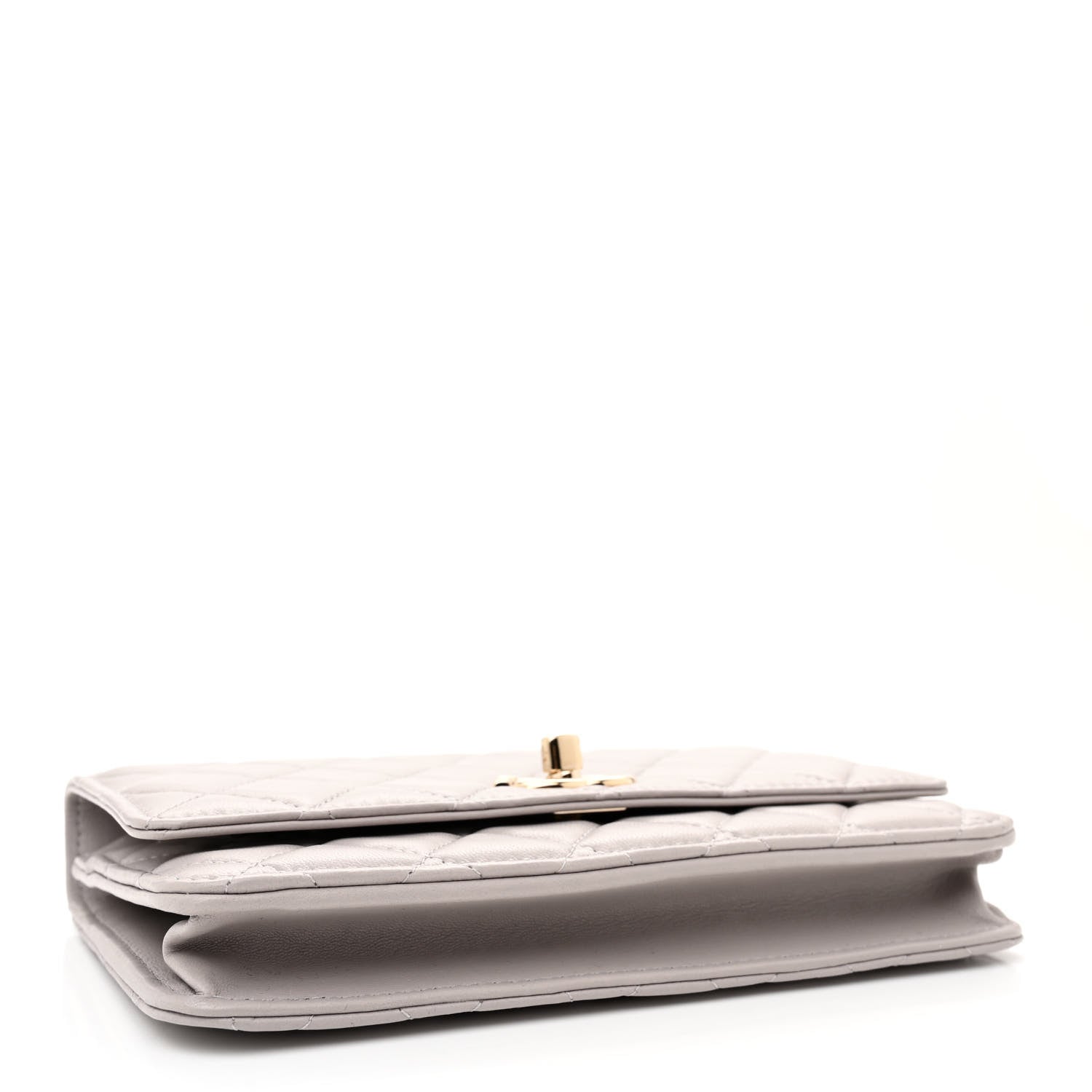 Chanel Lambskin Quilted Trendy CC Wallet On Chain WOC Grey 4 of 11