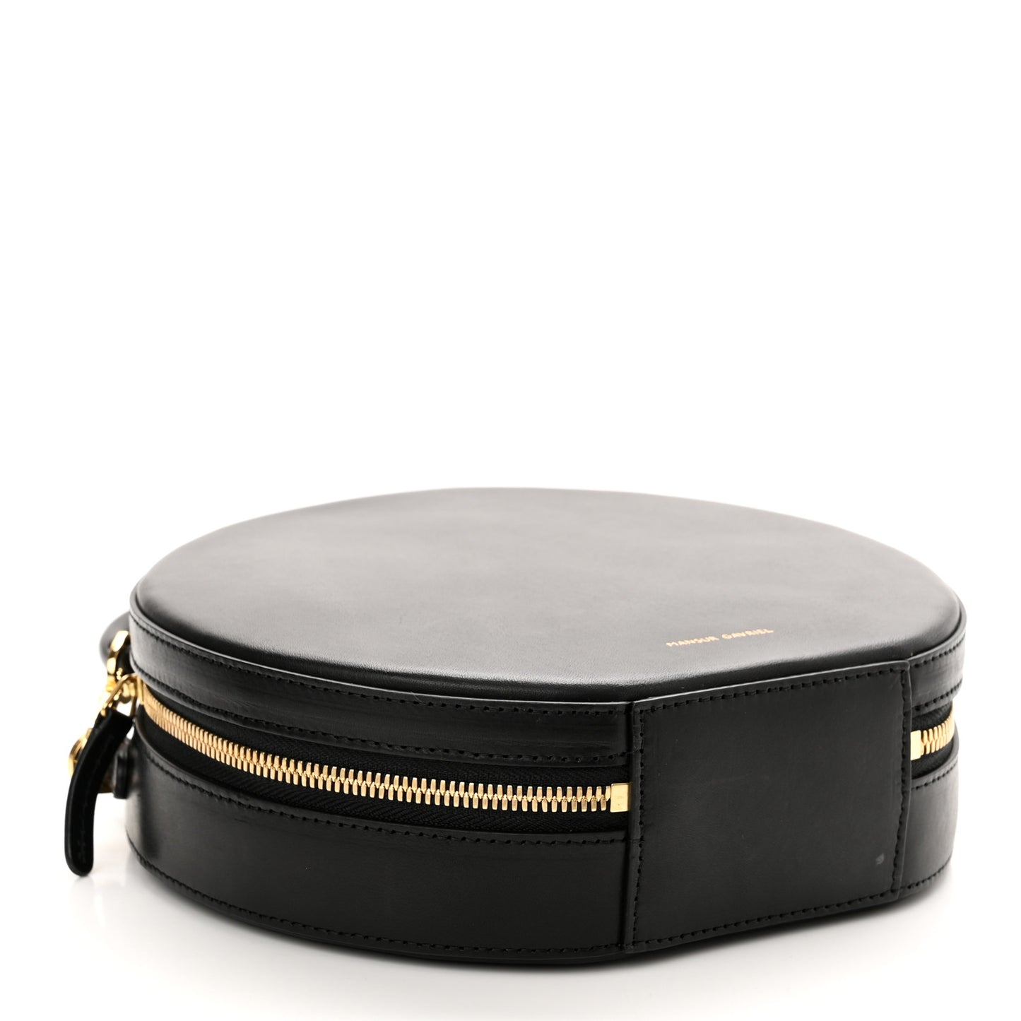 Calfskin Circle Crossbody Bag Black