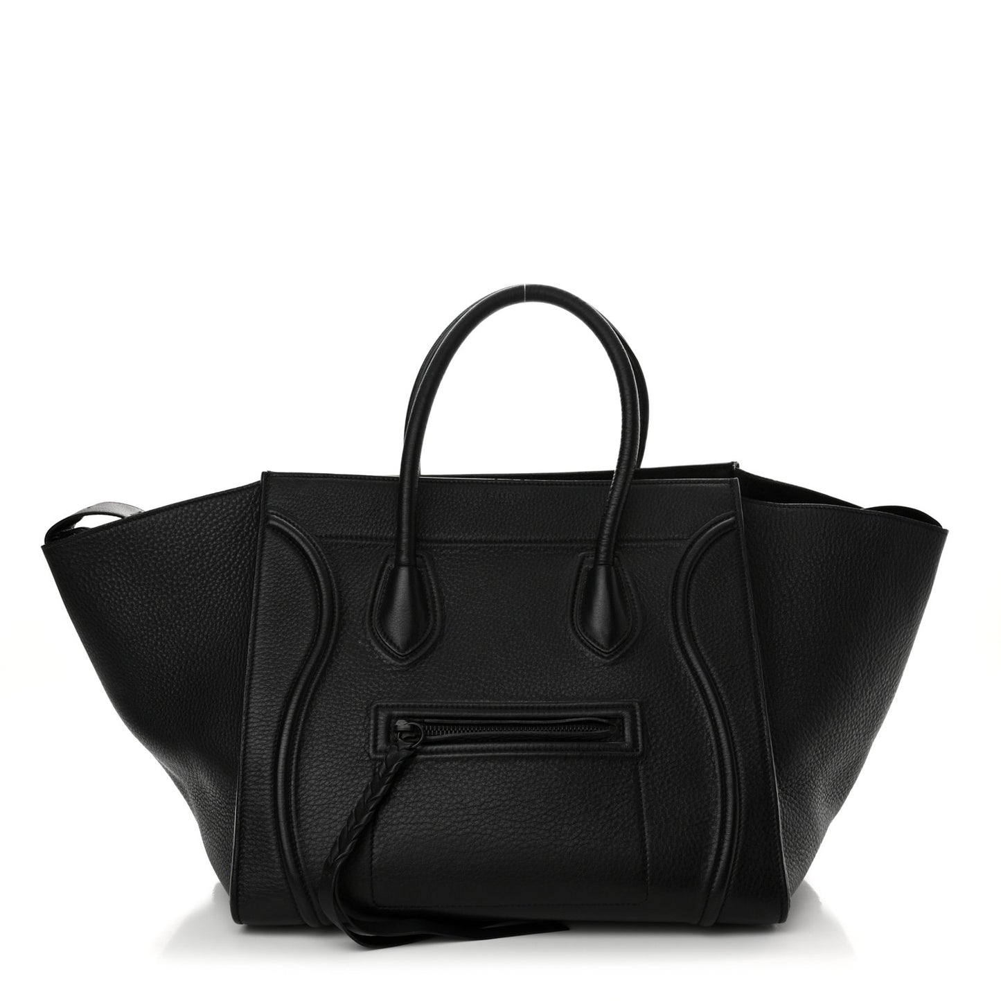Grained Calfskin Medium Phantom Luggage Black