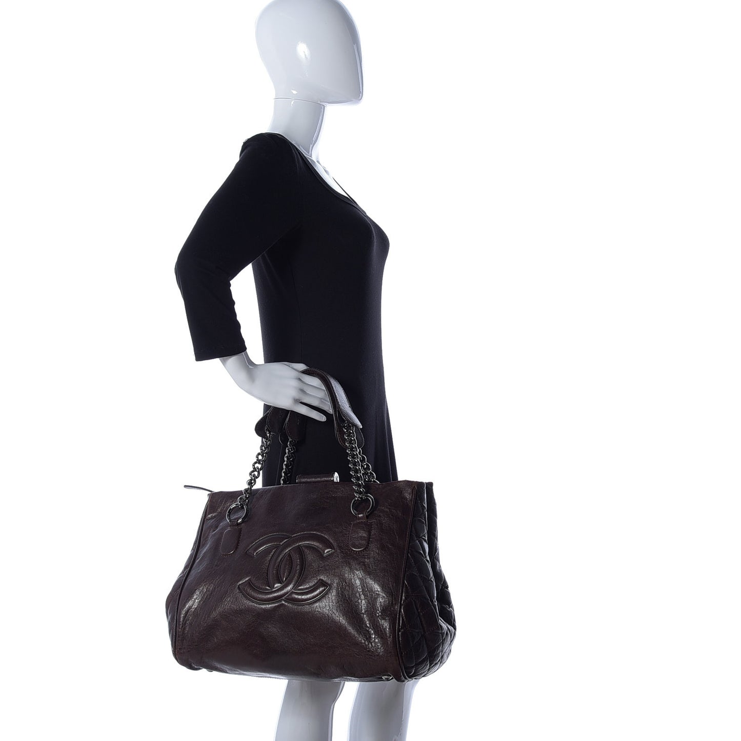 Calfskin Medium Perfect Day Tote Dark Brown