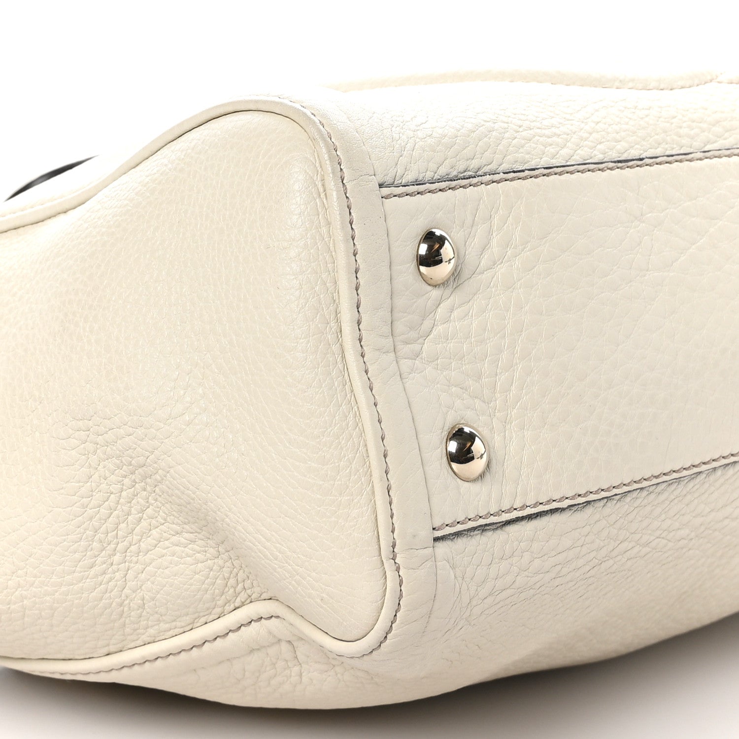 Gucci Pebbled Calfskin Small Soho Top Handle Bag Off White 8 of 9
