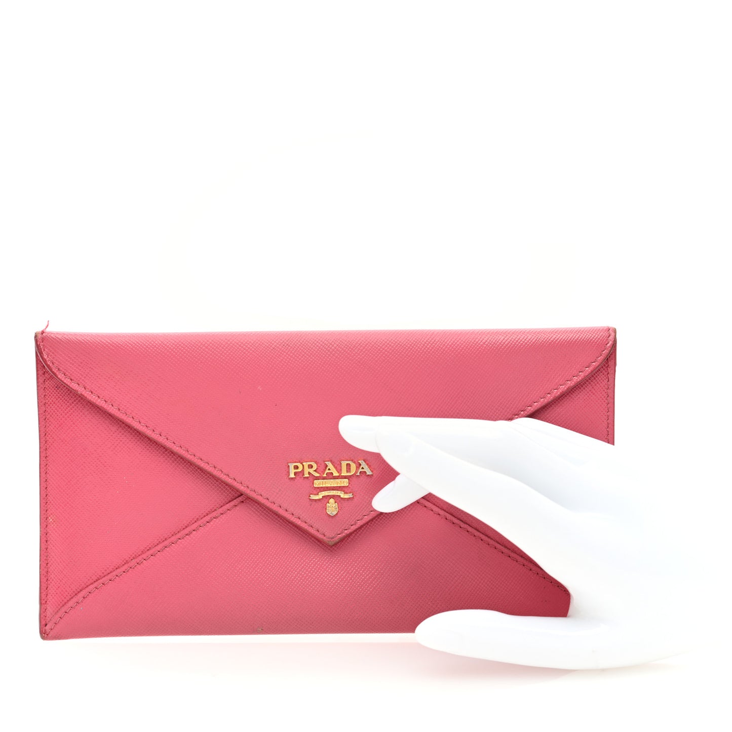 Saffiano Metal Envelope Wallet Peonia