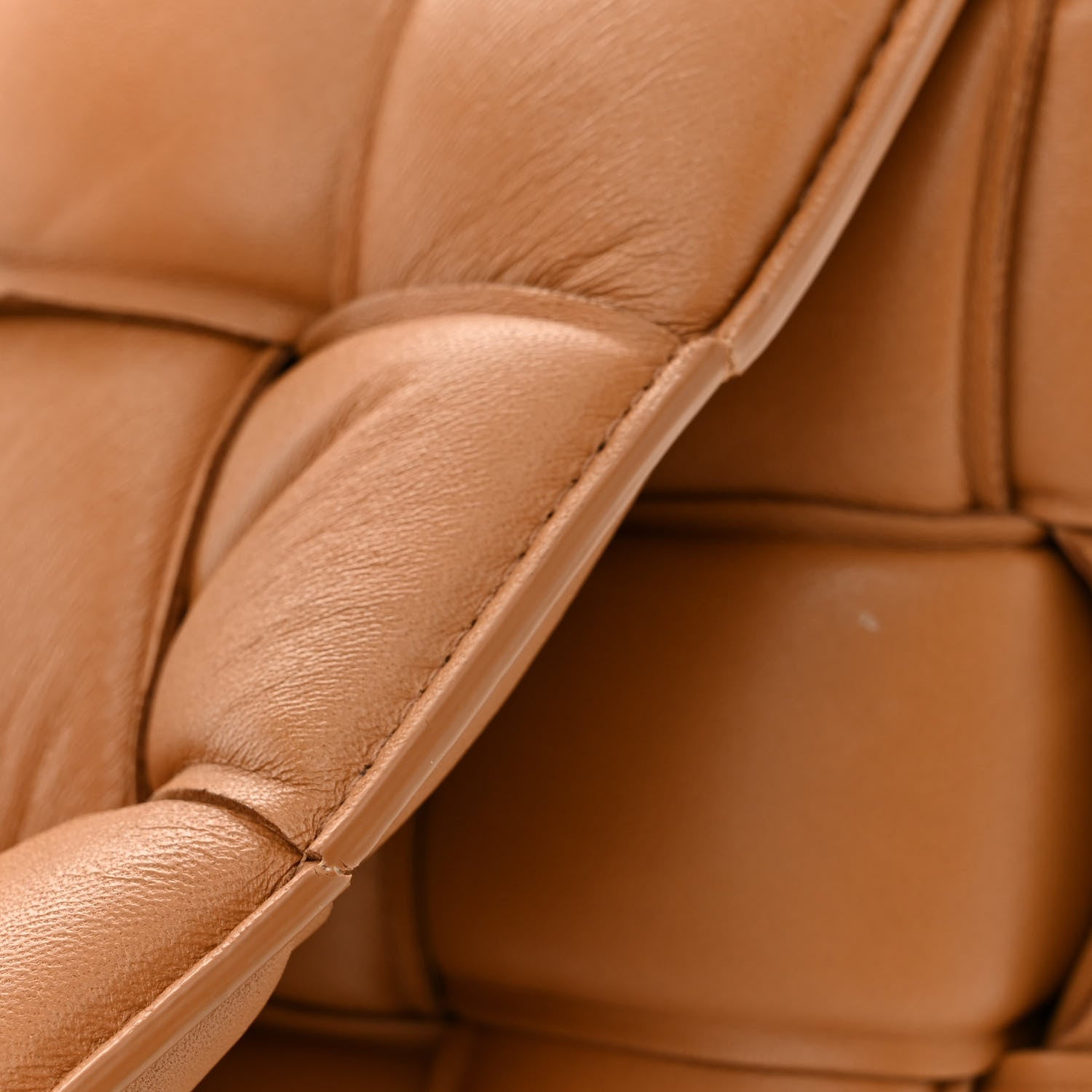 Bottega Veneta Lambskin Maxi Intreccio Padded Chain Cassette Crossbody Bag Caramel 11 of 14