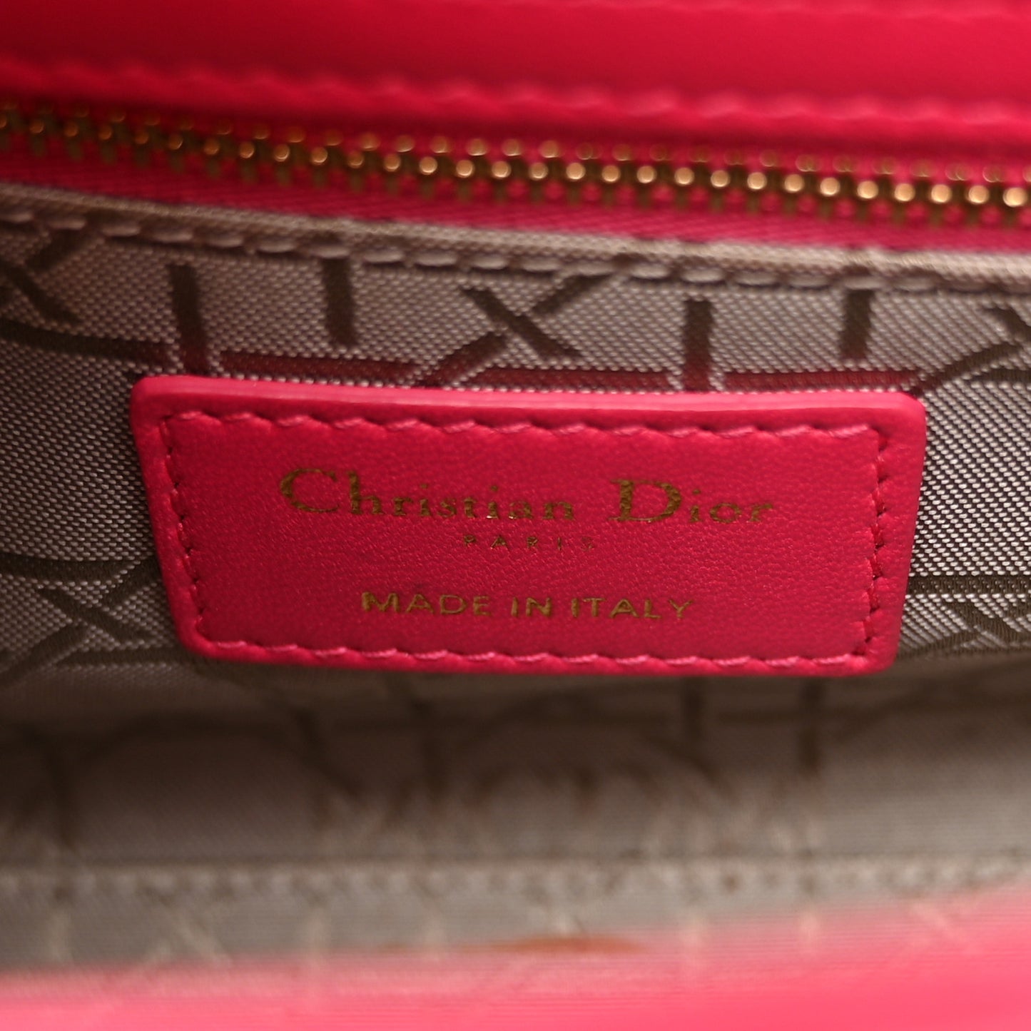 Lambskin Cannage Mini Lady Dior Hot Pink