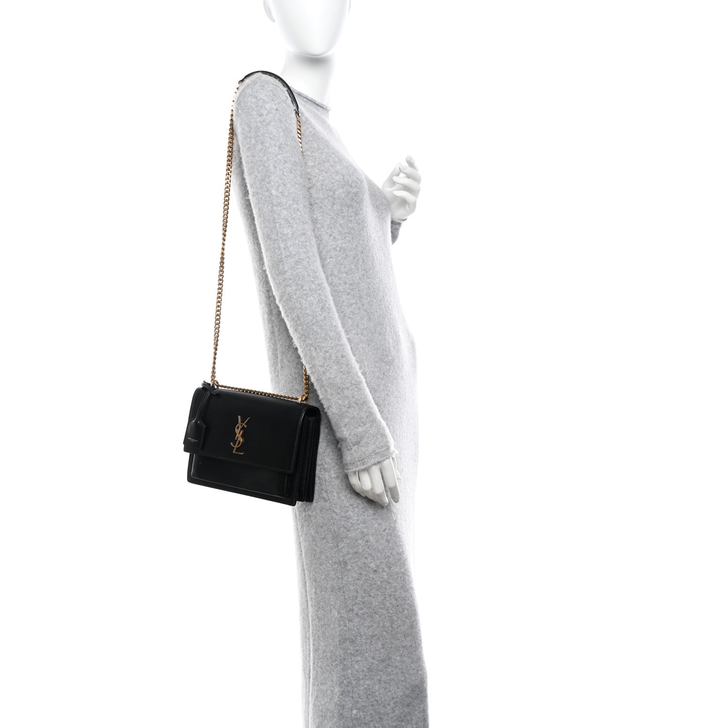Saint Laurent Calfskin Medium Monogram Sunset Black 2 of 15