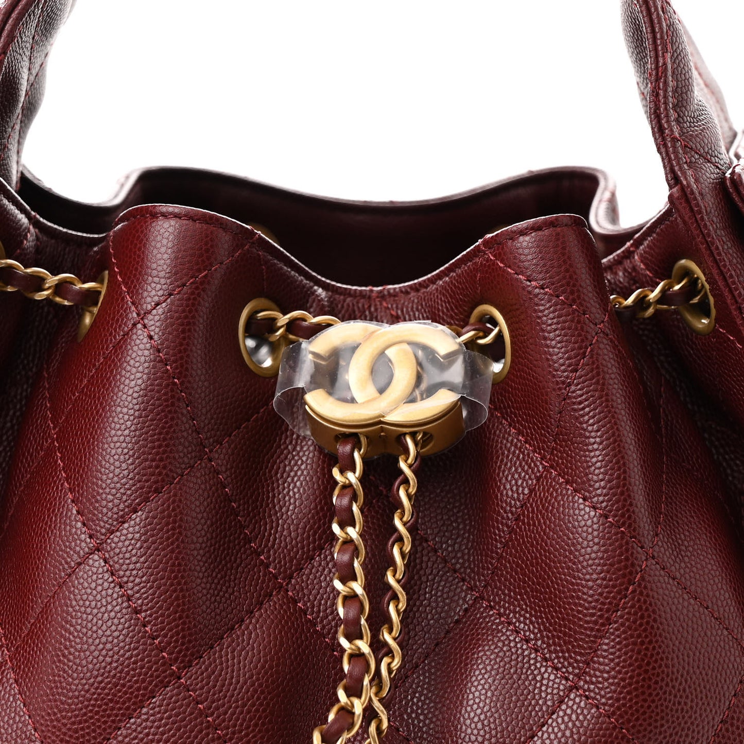 Caviar Quilted Small Chanel 25 Handbag Burgundy