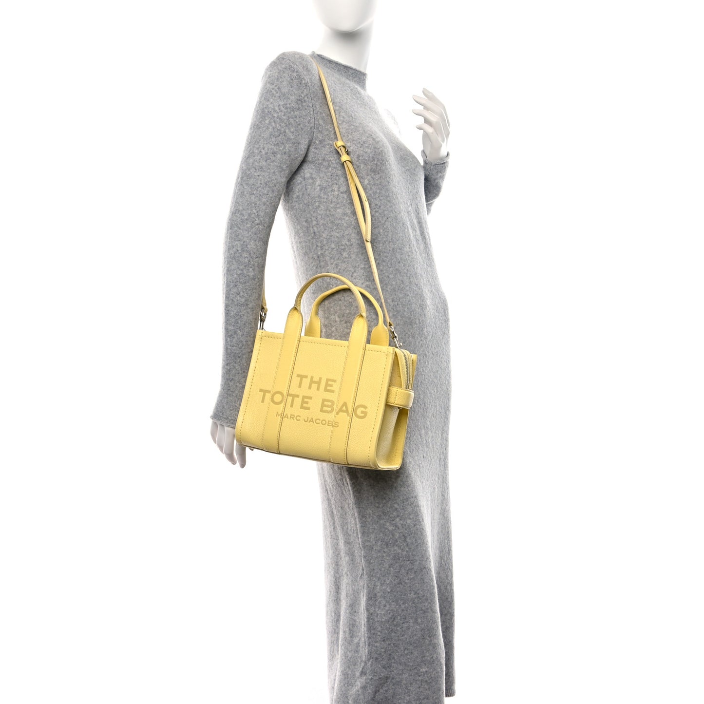 Grained Calfskin Small The Tote Bag Custard