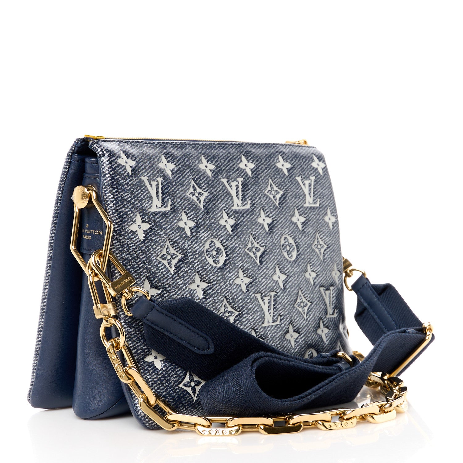 Louis Vuitton Lambskin Printed Monoglam Coussin PM Blue 3 of 12