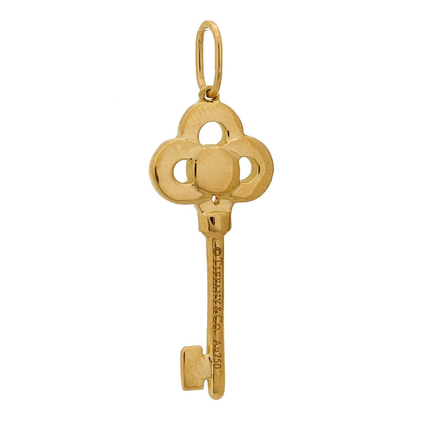 18K Yellow Gold Diamond Mini Crown Key Pendant