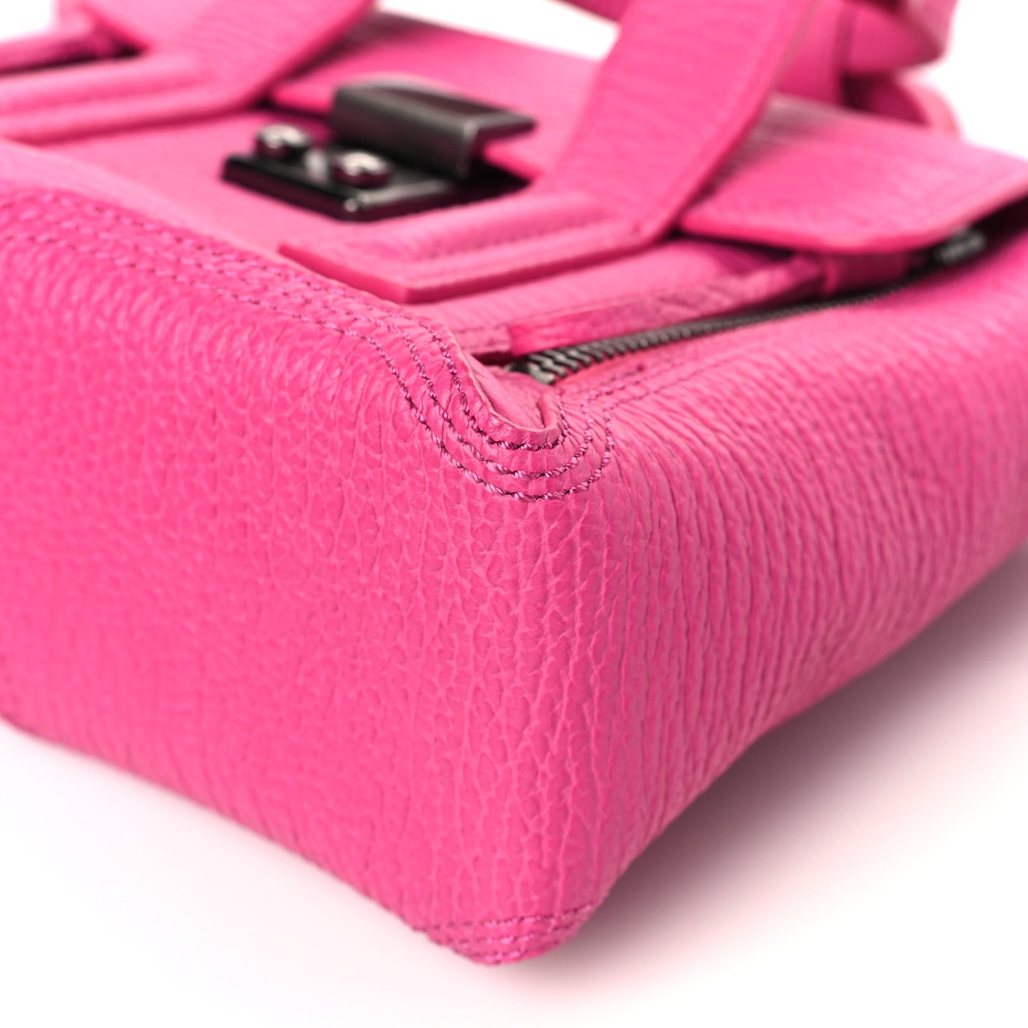 Textured Calfskin Mini Pashli Satchel Bright Fuchsia