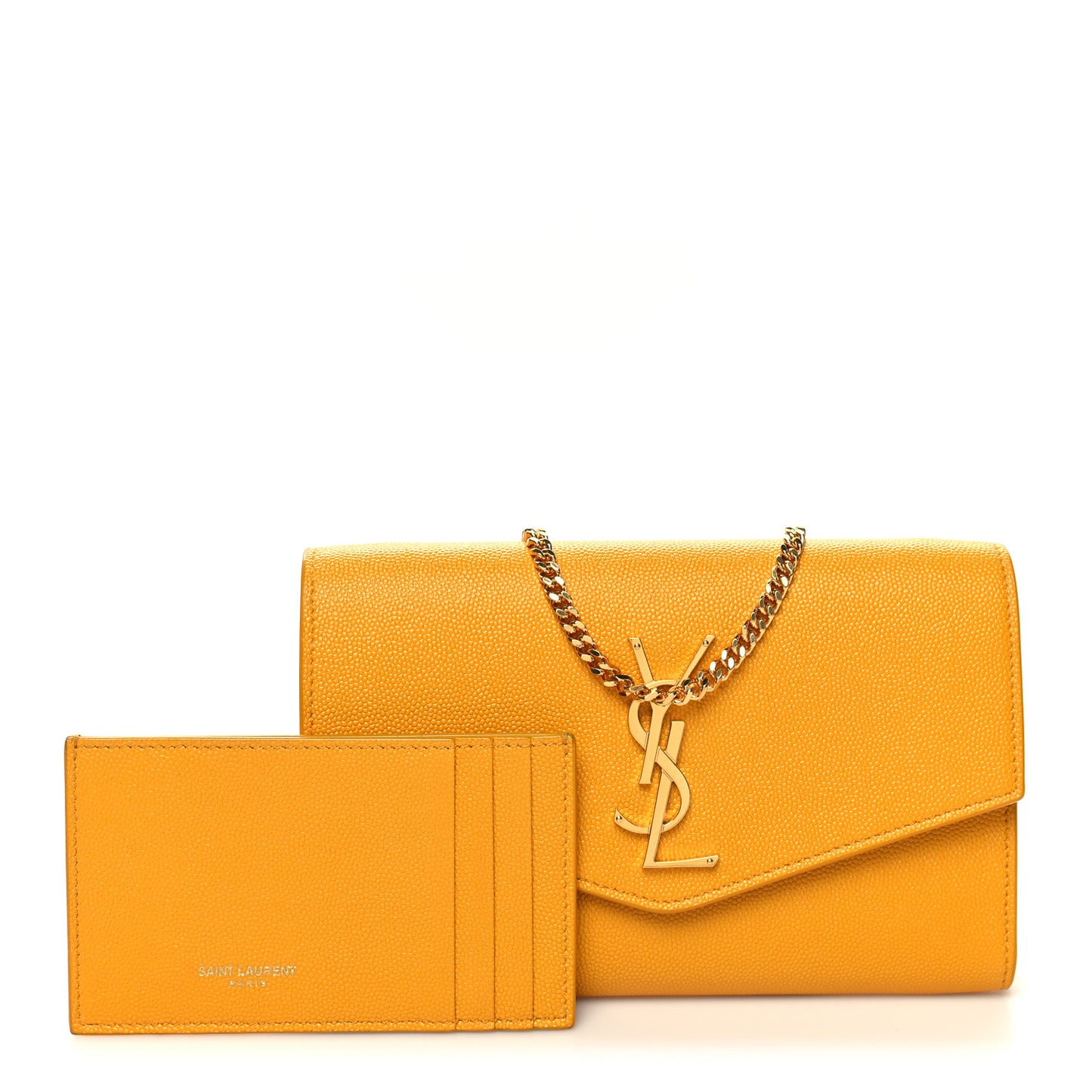 Grain De Poudre Monogram Uptown Chain Wallet Chartreuse