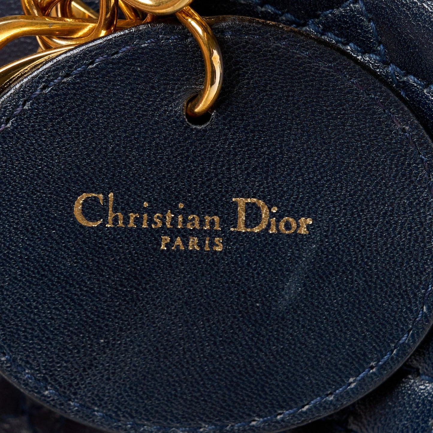 Lambskin Cannage Large Lady Dior Navy Blue