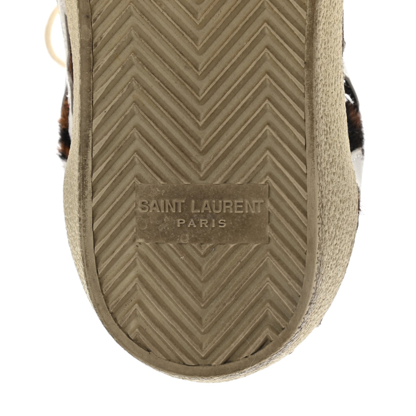 Calfskin Pony Hair Star Court Sneakers 36 White