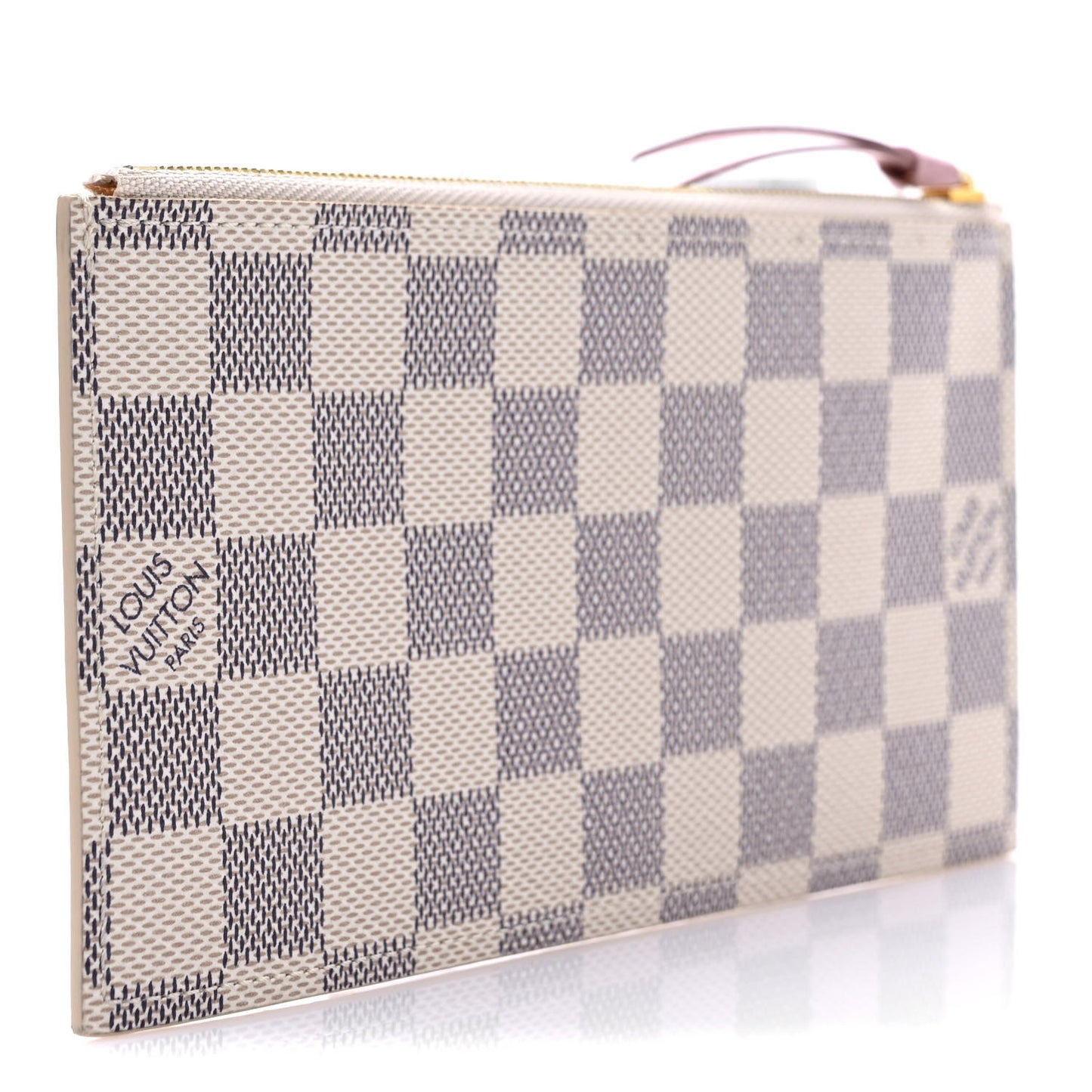 Damier Azur Felicie Chain Wallet Zippered Insert Rose Ballerine
