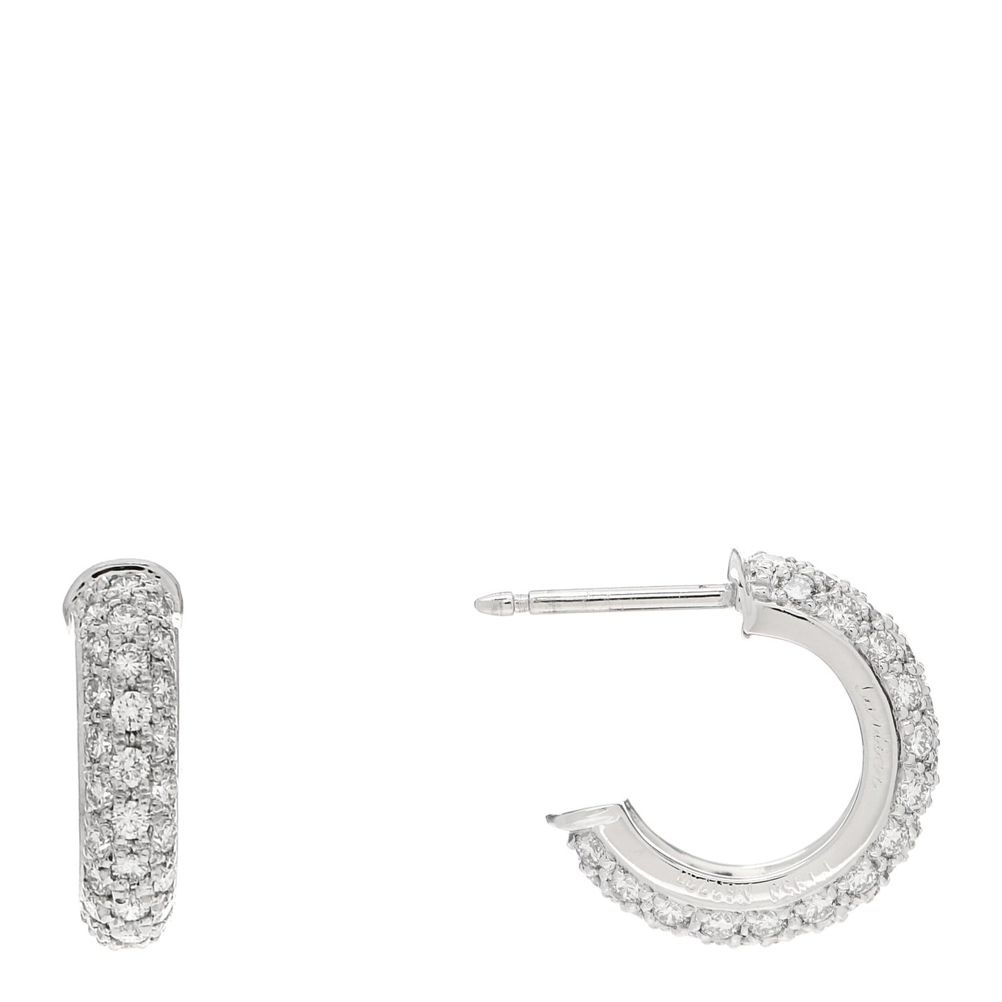 Platinum Diamond Etincelle De Cartier Hoop Earrings