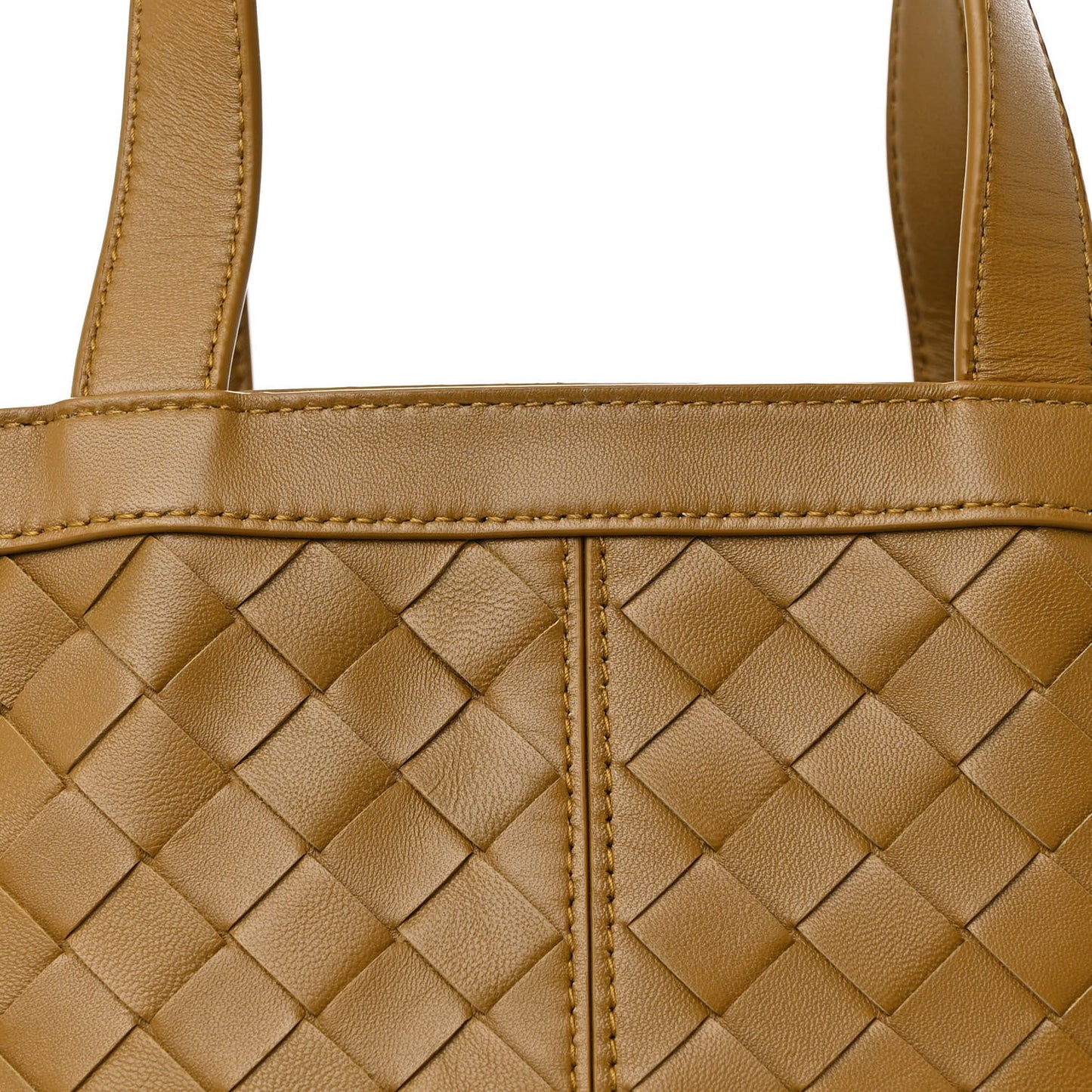 Nappa Intrecciato Small Flip Flap Tote Acorn Brass
