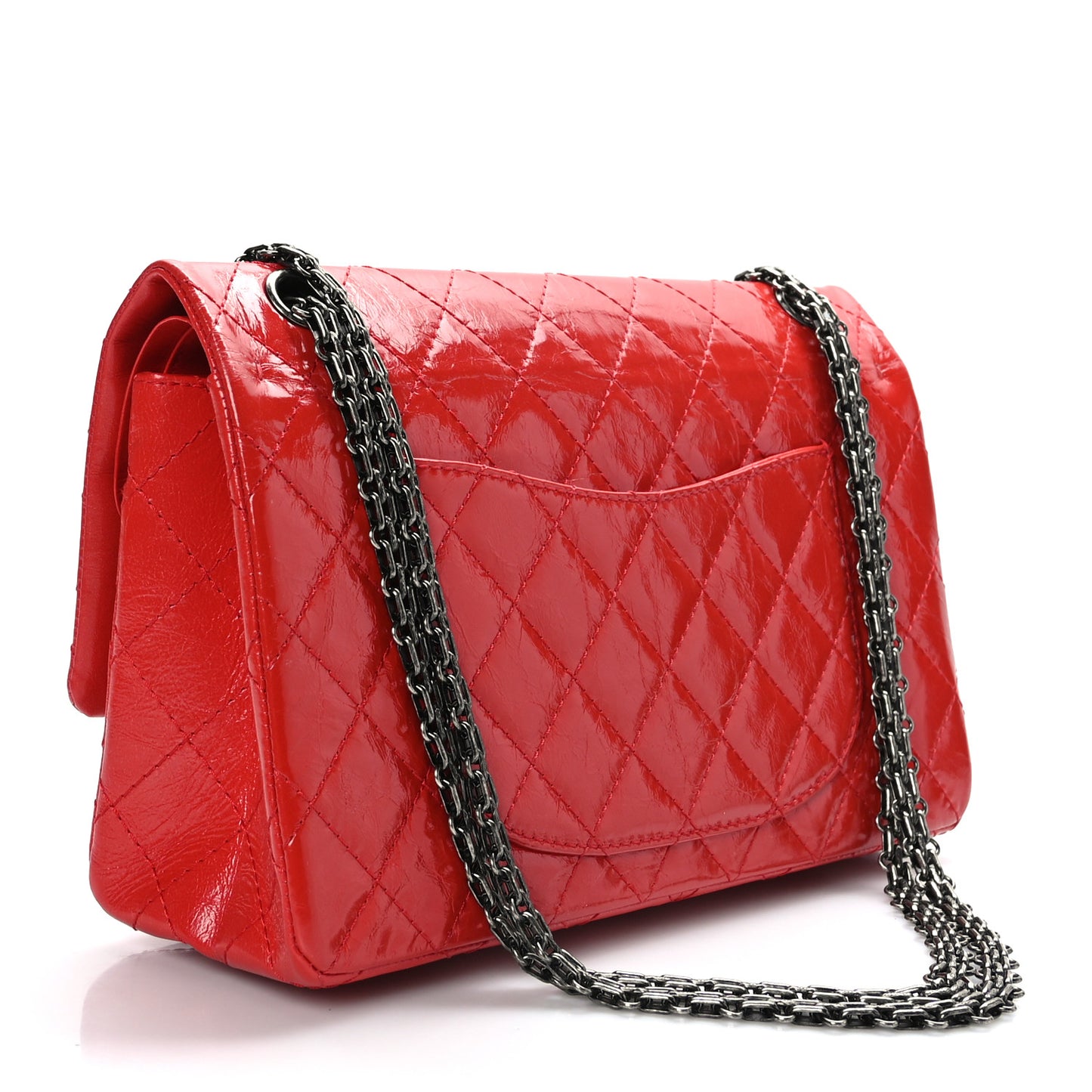 Aged Glazed Calfskin Quilted 2.55 Reissue 226 Flap Red