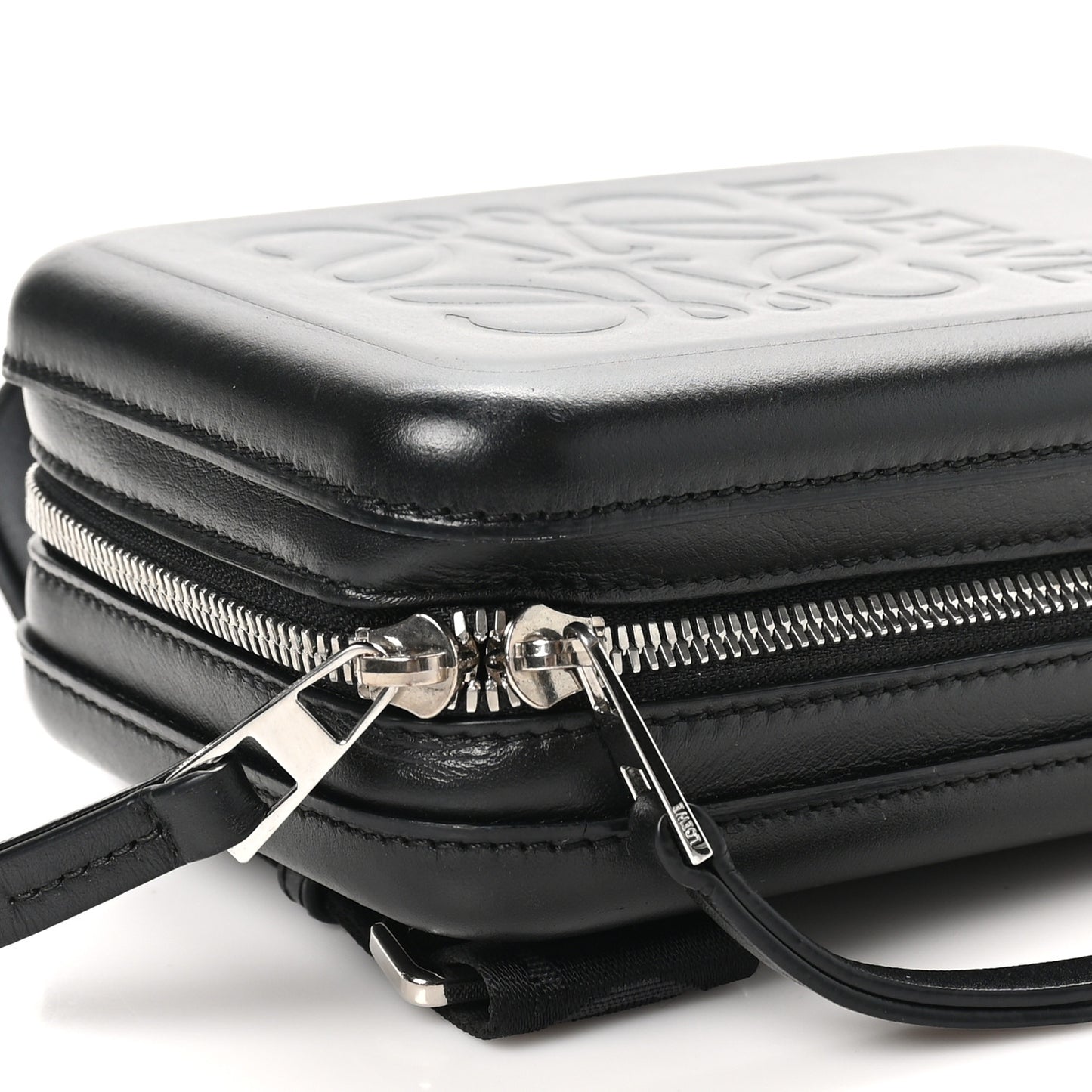 Calfskin Molded Sling Crossbody Bag Black