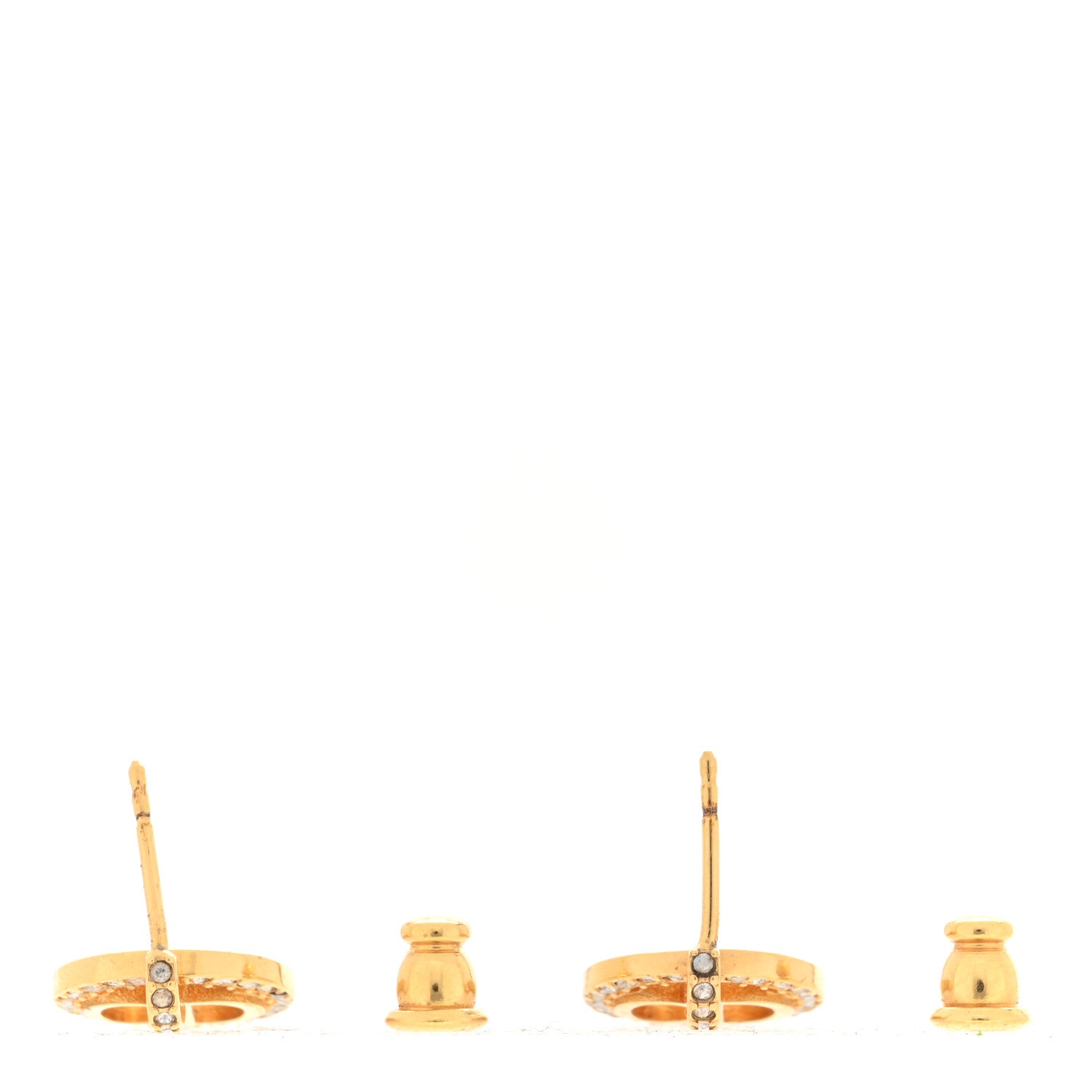 Christian Dior Crystal Clair D Lune Drop Earrings Gold 3 of 4