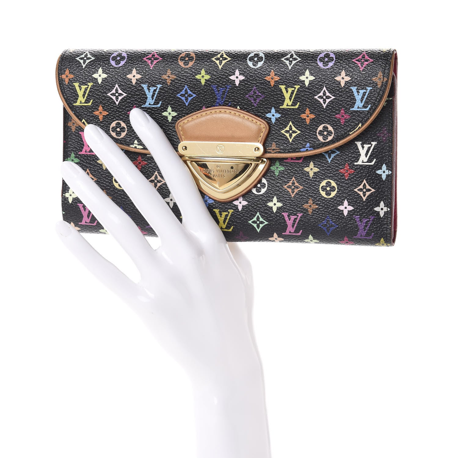 Louis Vuitton Monogram Multicolor Eugenie Wallet Black Grenade 2 of 6