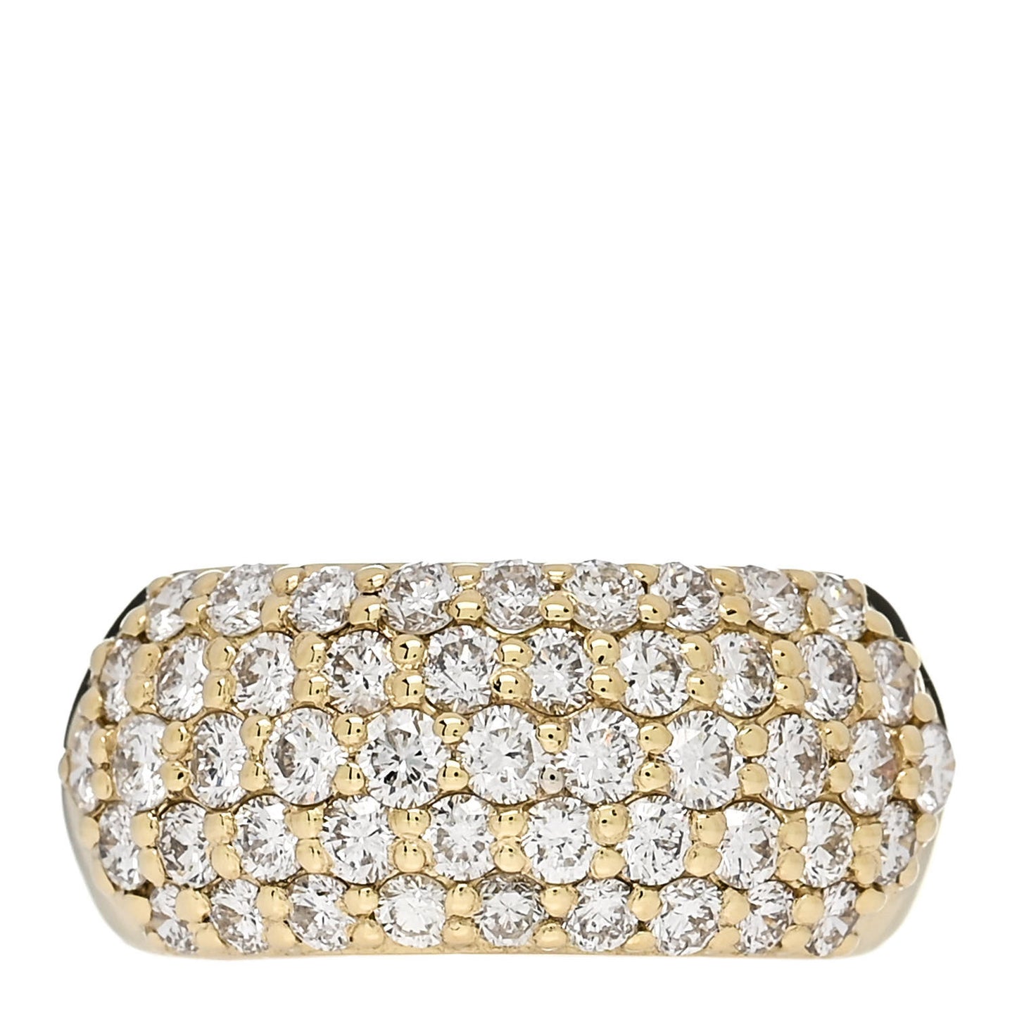 18K Yellow Gold Diamond 1.68ctw Five Row Ring 53 6.5