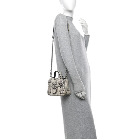 Snakeskin Matelasse Aria Mini GG Marmont Top Handle Shoulder Bag Roccia