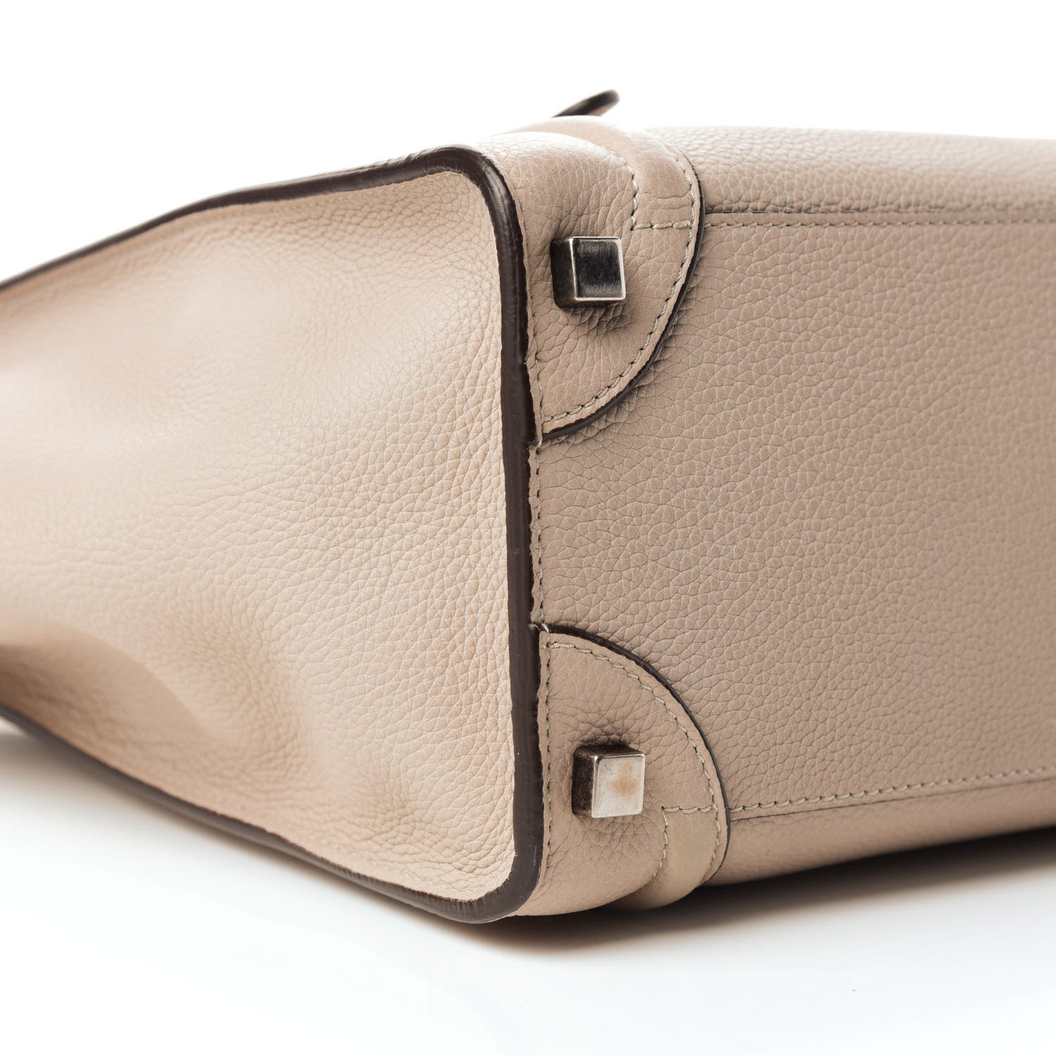 Celine Drummed Calfskin Micro Luggage Dune 6 of 10