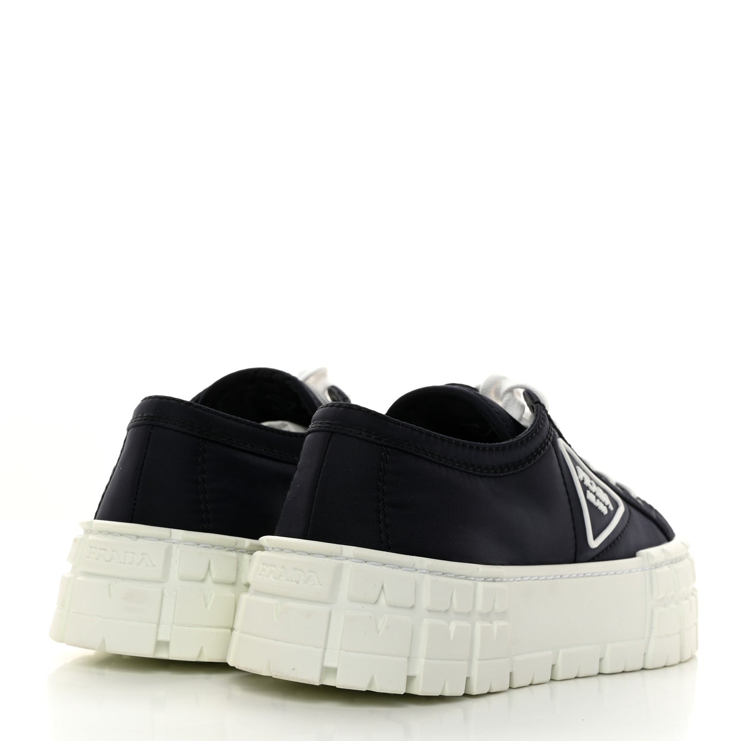 Re-Nylon Gabardine Triangle Logo Double Wheel 50mm Sneakers 38.5 Bleu